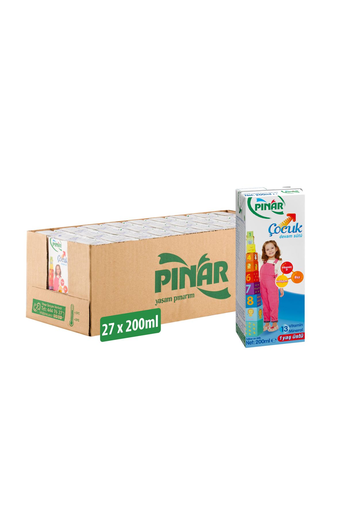 Pınar Çocuk Devam Sütü 200 ml x 27 Adet