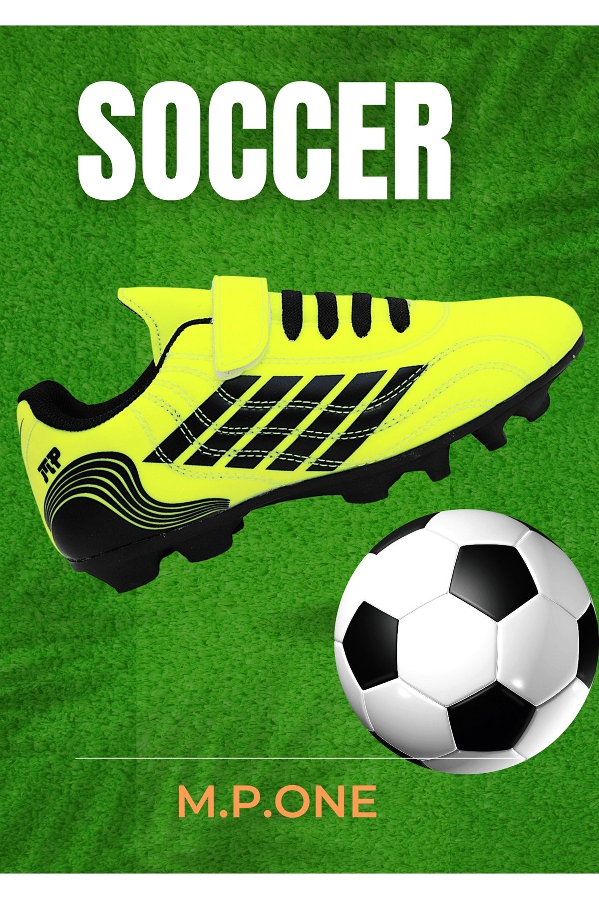MP ONE Kidessa 1754-3165 Bantlı Çocuk Çim Saha Futbol Ayakkabısı SARI
