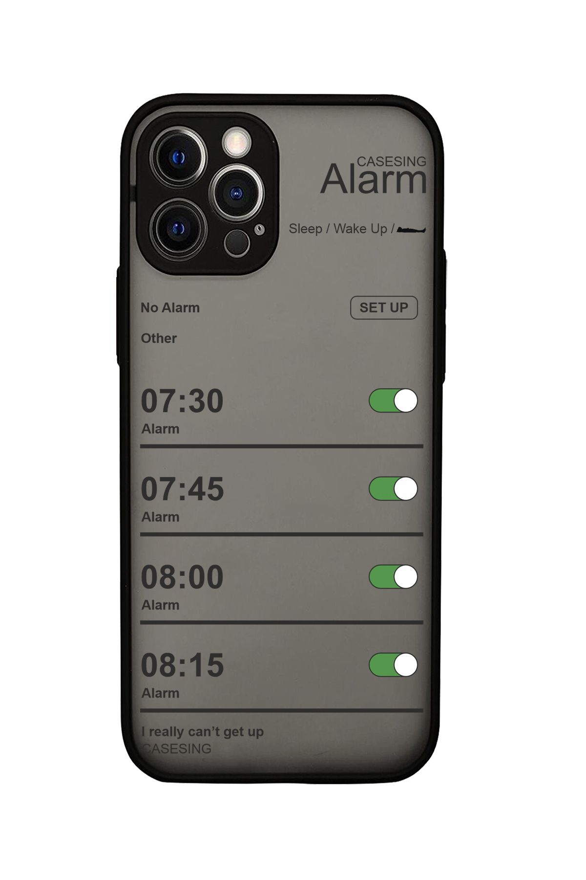 casesing Iphone 12 Pro Max Kamera lens korumalı Alarm Tasarımlı montreal Siyah Kılıf