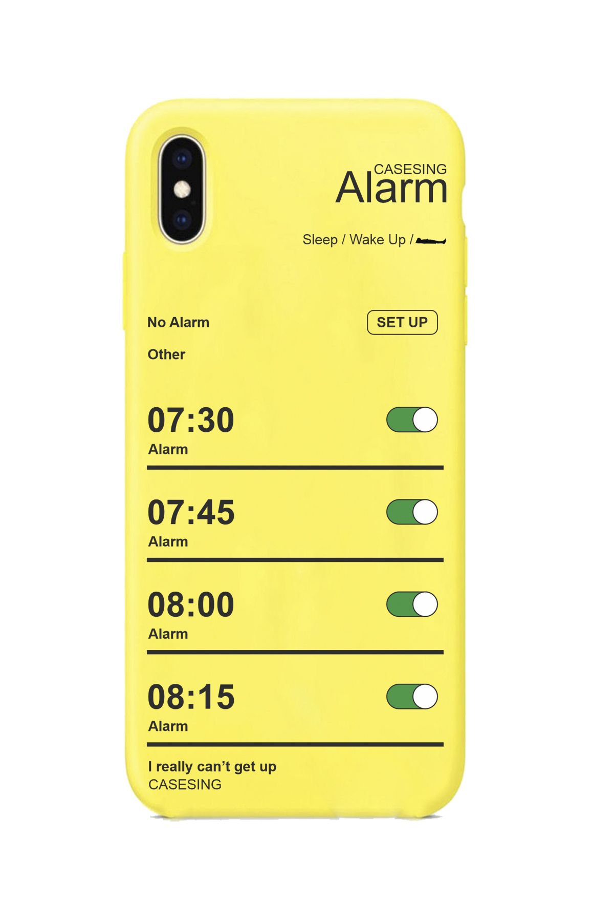 casesing Iphone X Sarı Lansman Alarm Tasarımlı İçi Süet Kaplı Kılıf