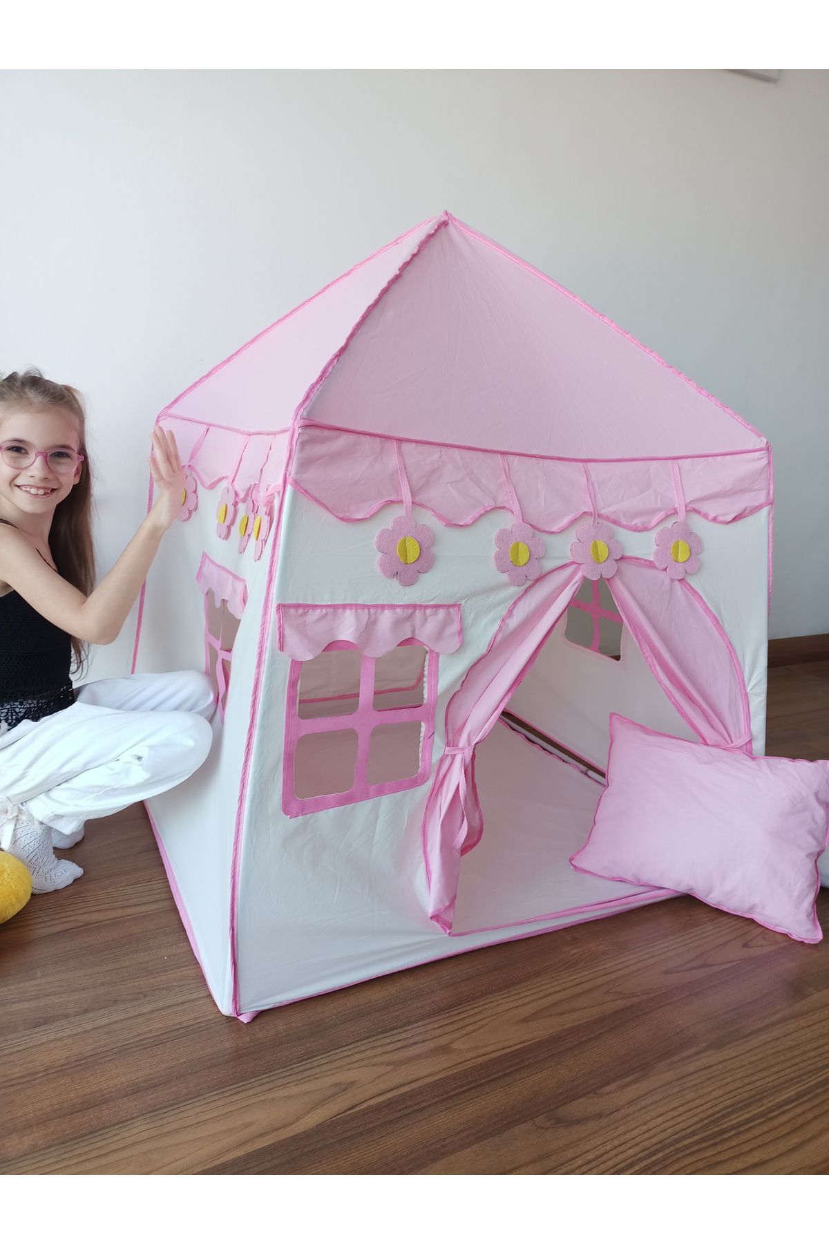 ALYTOYS Oyun Çadırı Oyun Evi Çocuk Odası Kız Çocuk Çadır Evcilik Ve Oyun Yastıklı