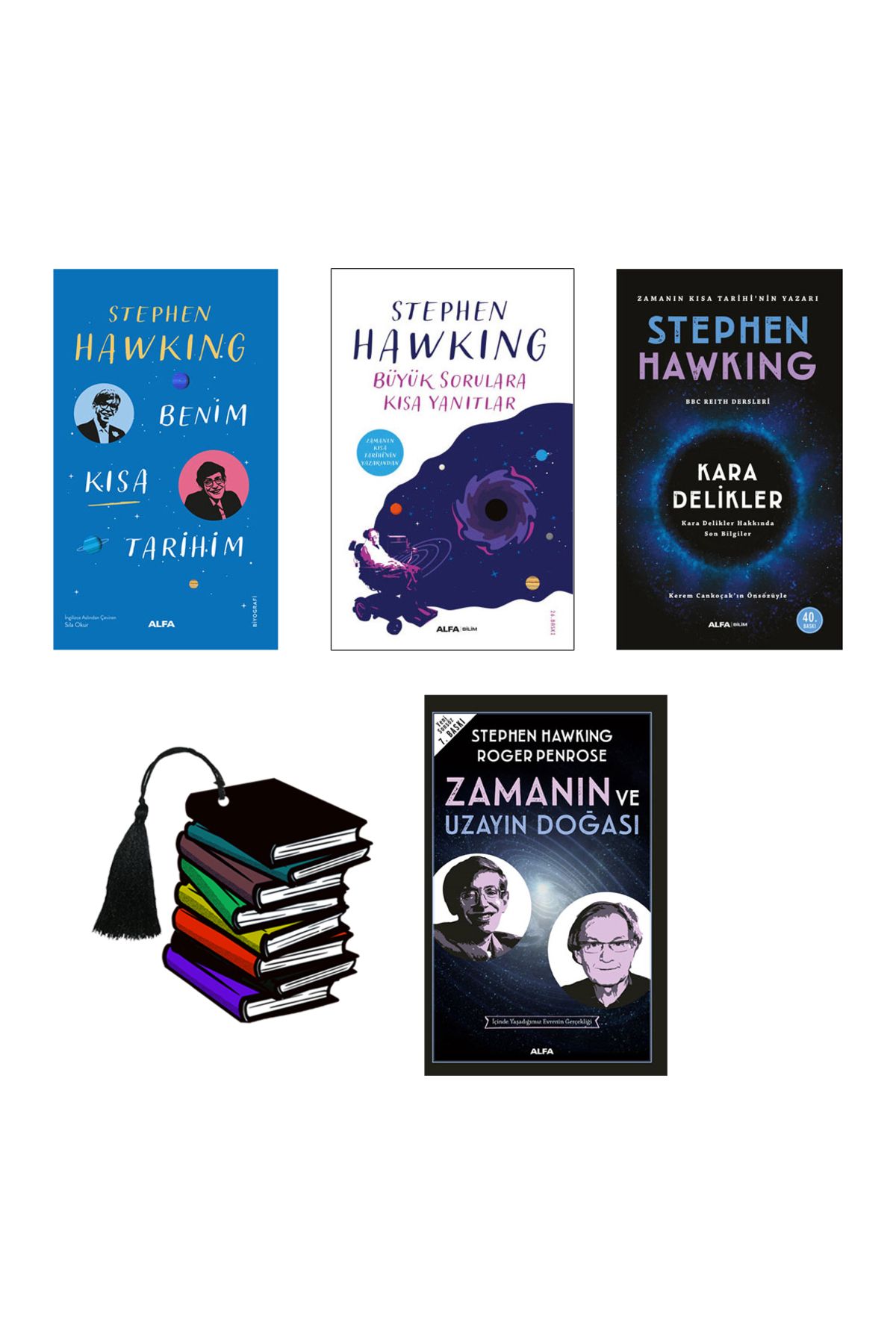 Alfa Yayınları Stephen Hawking - Benim Kısa Tarihim - Büyük Sorulara Kısa Yanıtlar - Kara Delikler -4kitap
