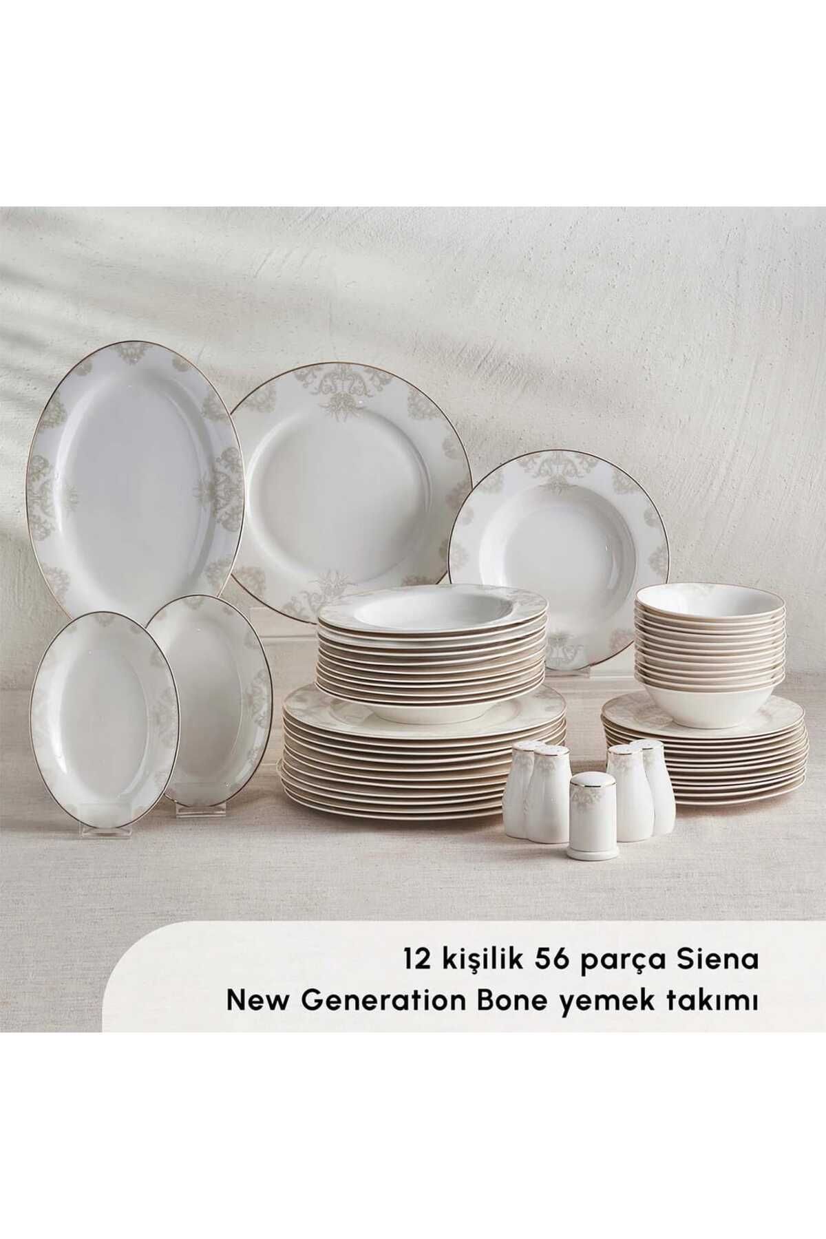 Karaca Siena Porselen 56 Parça 12 Kişilik Yemek Takımı Gold