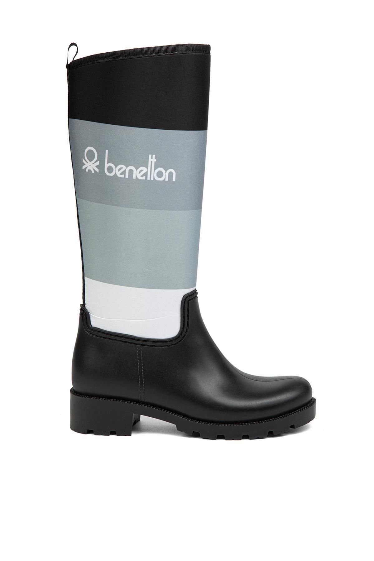Benetton ® | BN-50010 - 34124 Siyah Beyaz - Kadın Çizme