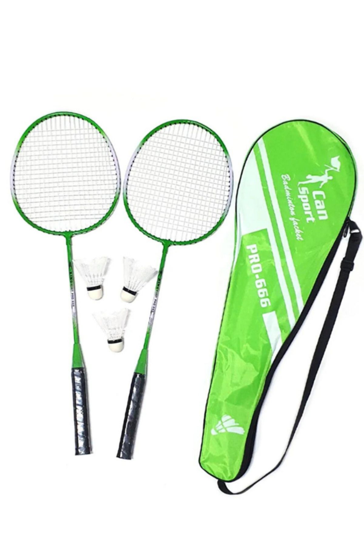 Janissary 2 Adet Profesyonel Badminton Raketi Deluxe Badminton Çantası Seti + 3 Adet Badminton Topu