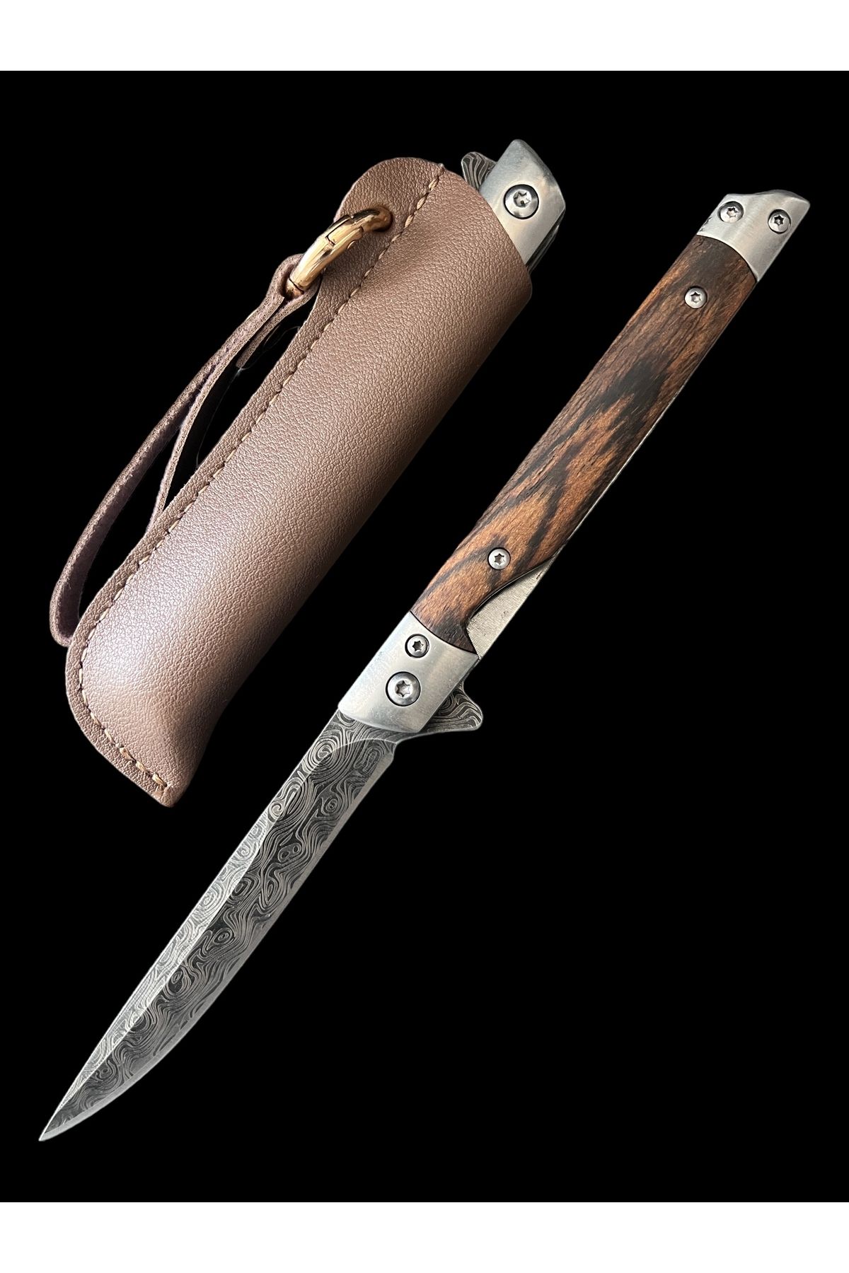 VAS.QUE M390 Damascus Tanto Ağız Kılıflı 21 Cm