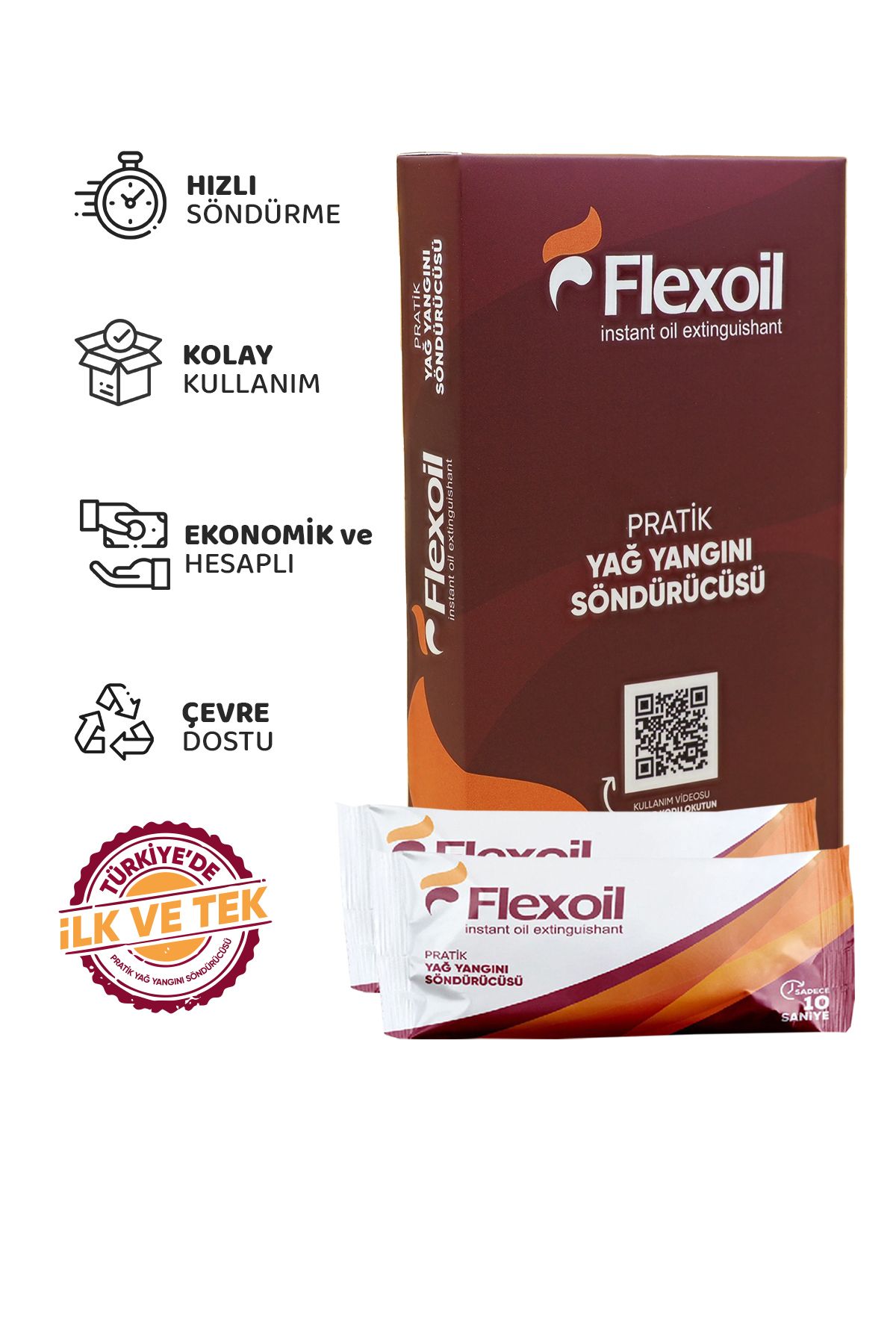 flexoil instant oil extinguishant Flexoil Pratik Yağ Yangını Söndürücü 2'li Paket