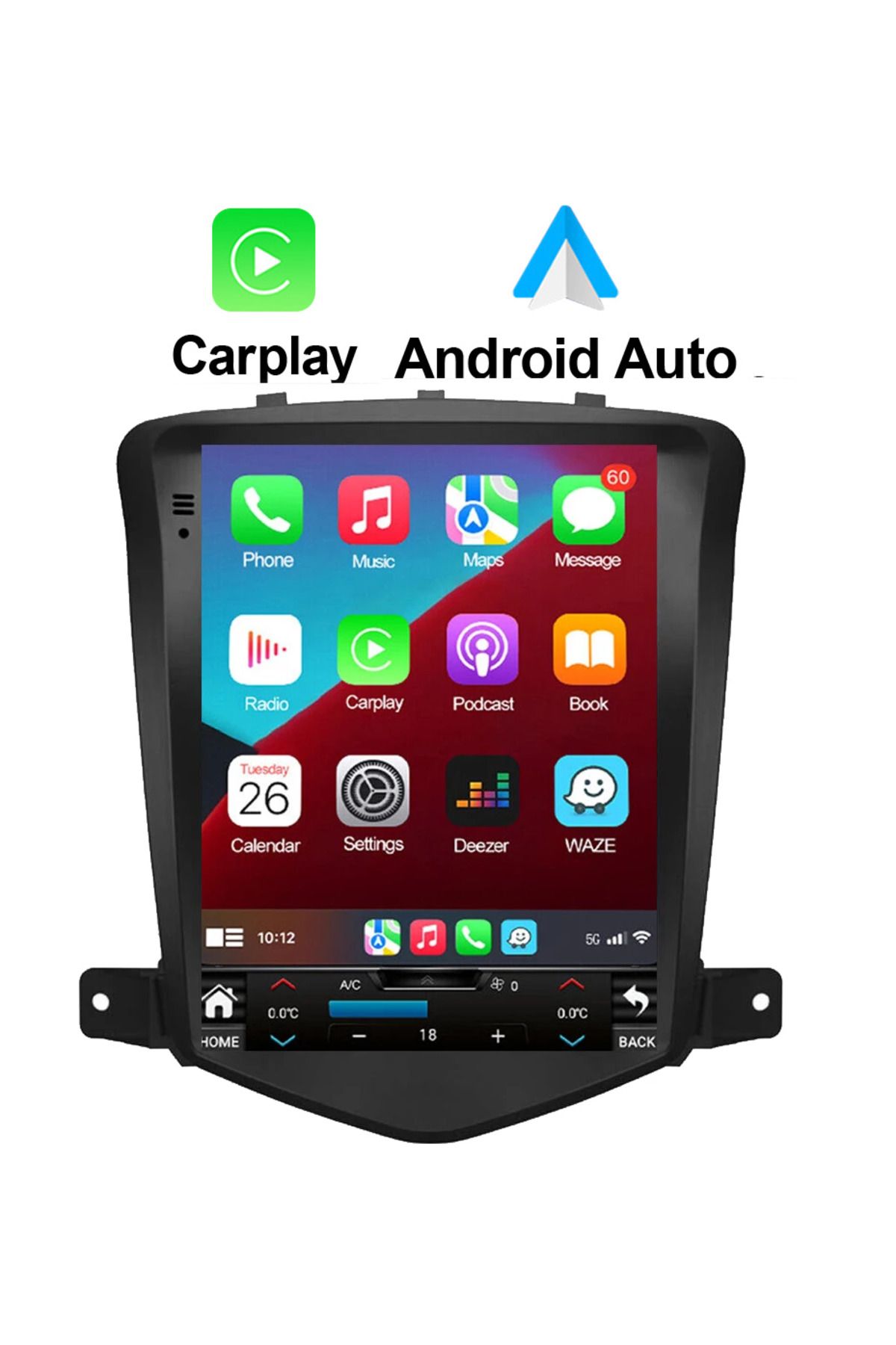 EXVOL Chevrolet Cruze Tesla Ekran Android Multimedya Ips Ekran 2gb Ram -32gb Hafıza Carplay Kamera Hediye
