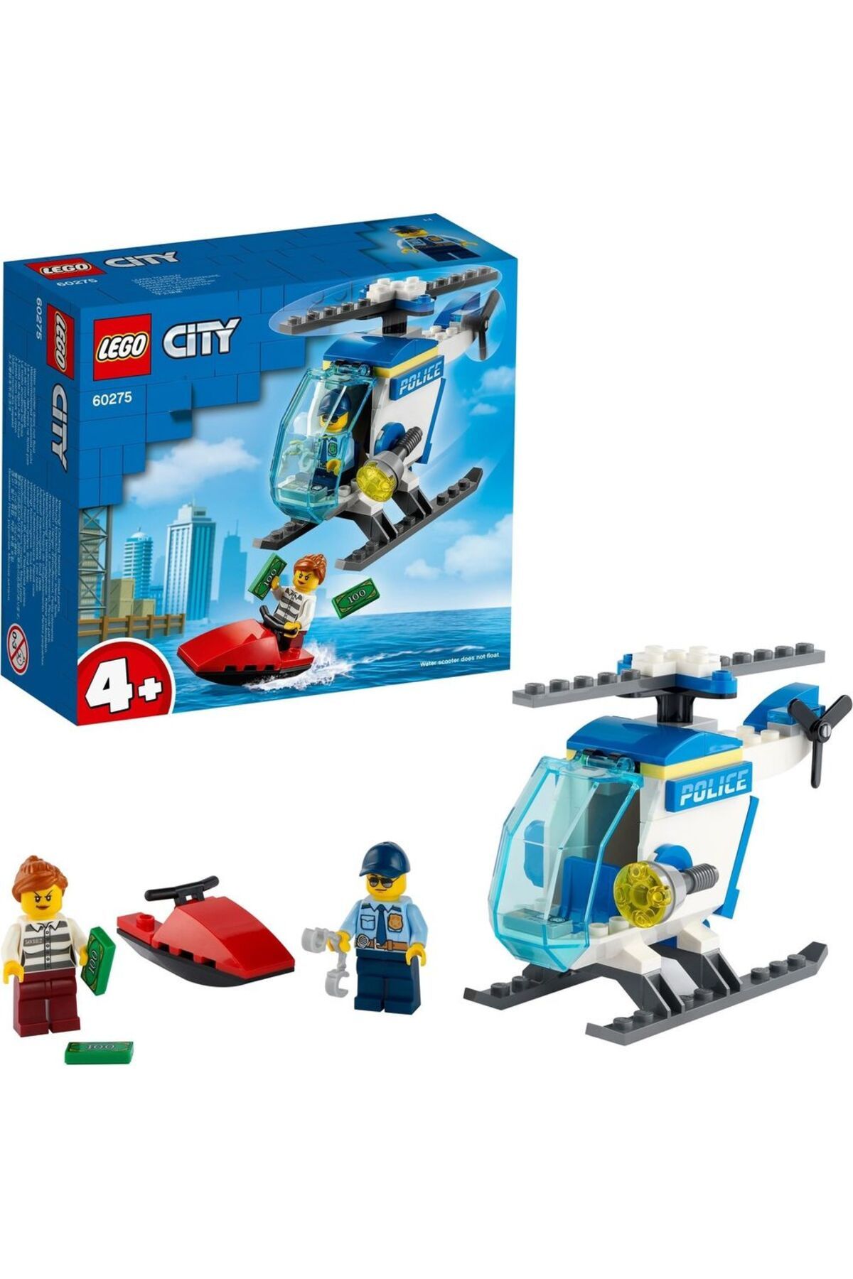 LEGO City Polis Helikopteri Yapım Seti; Harika bir Polis Helikopteri Oyuncağı 60275 (51 Parça)