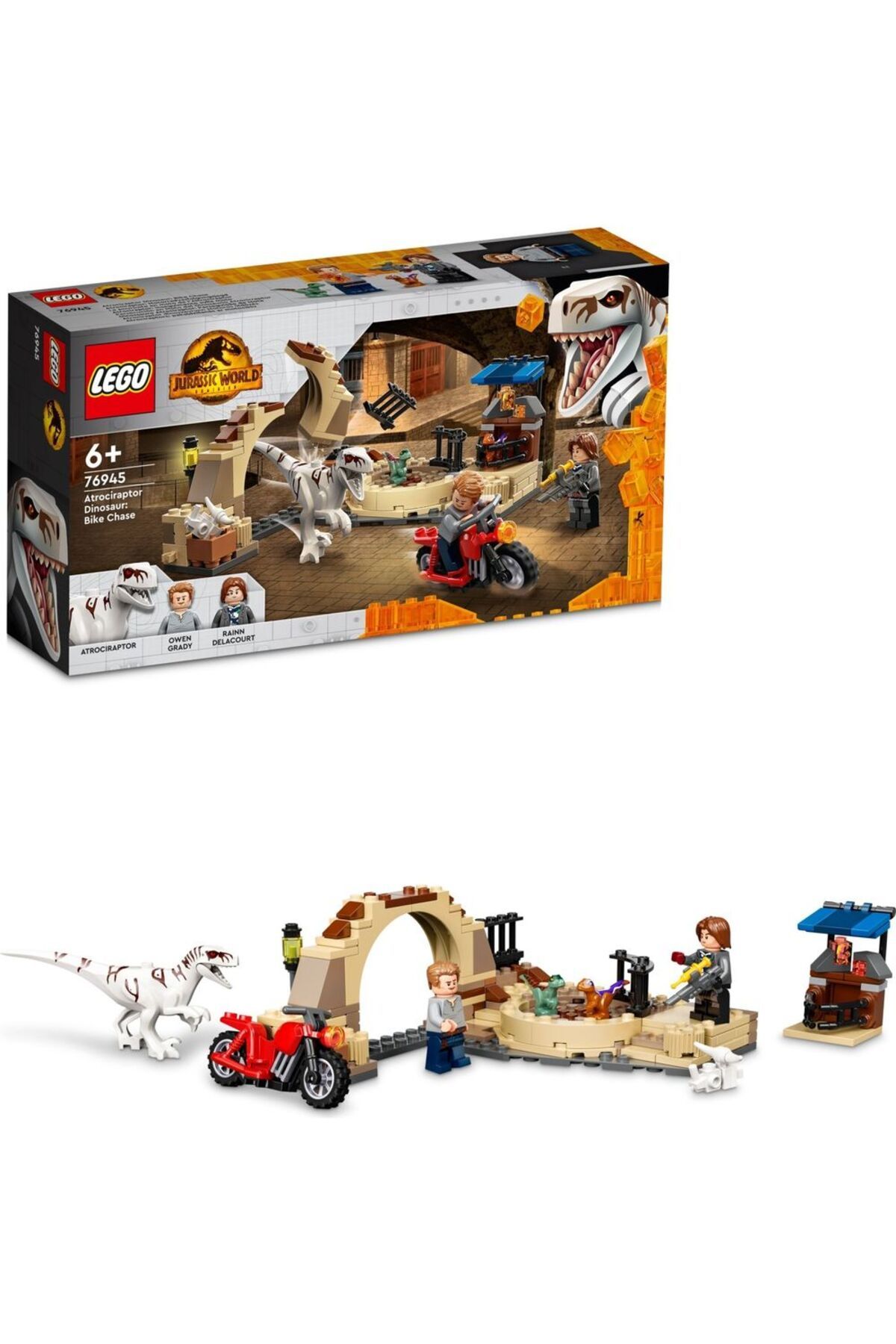 LEGO ® Jurassic World Atrociraptor Dinozor: Motosiklet Takibi 76945 - Oyuncak Yapım Seti (169 Parça)