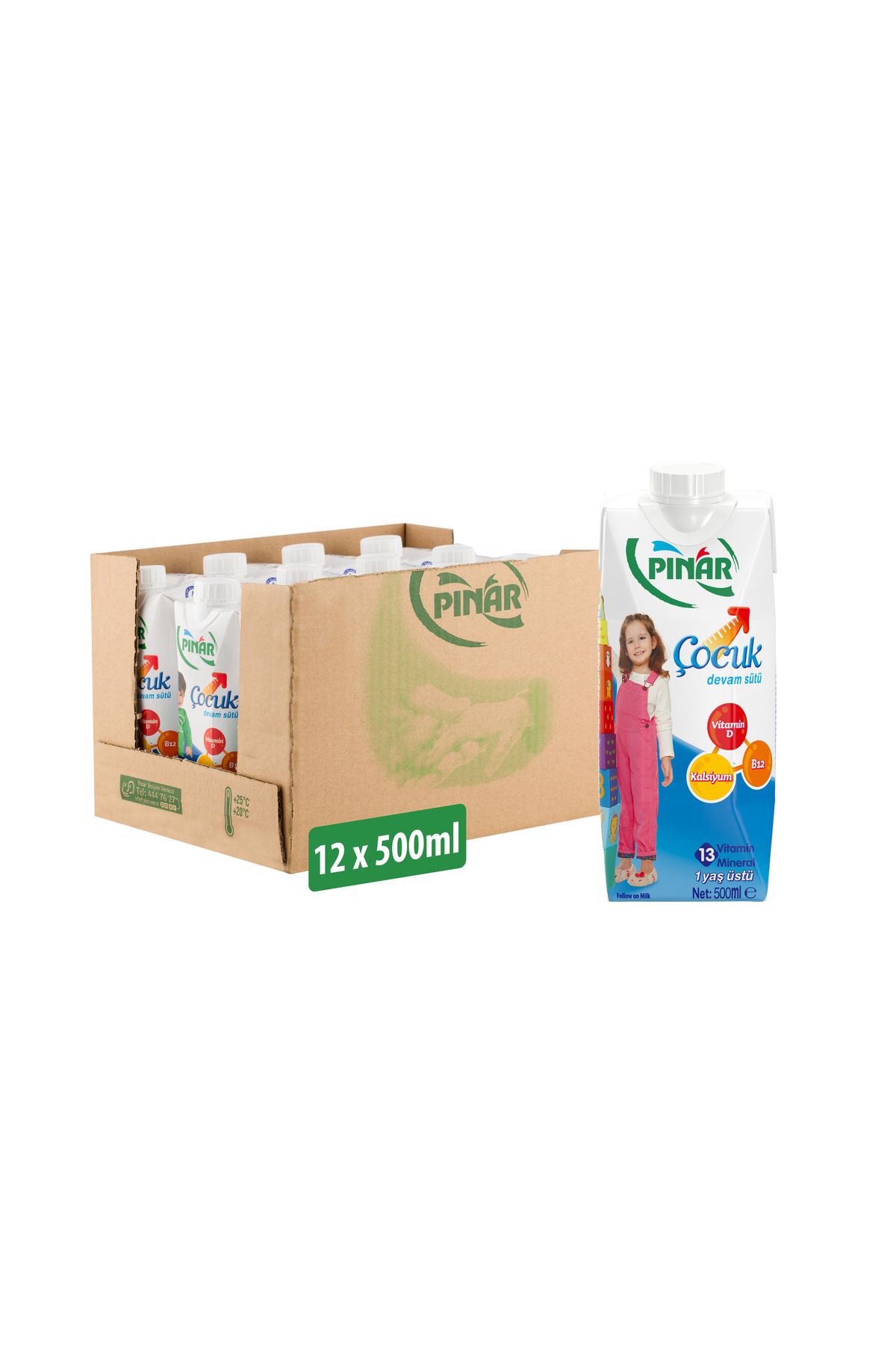 Pınar Çocuk Devam Sütü 500 ml x 12 Adet