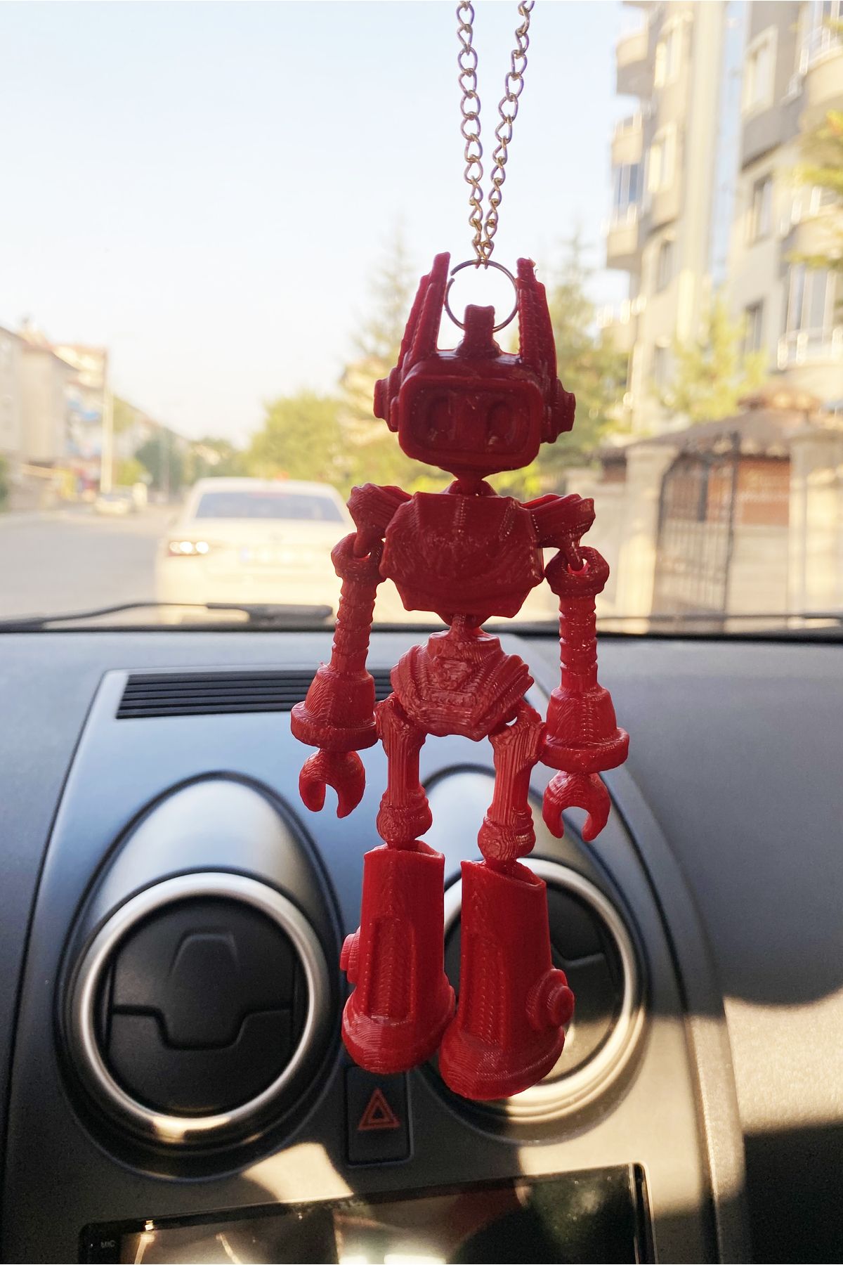 Emr Store Sallanan Kırmızı Robot Ayna Süsü - Araba Dikiz Ayna Süsü