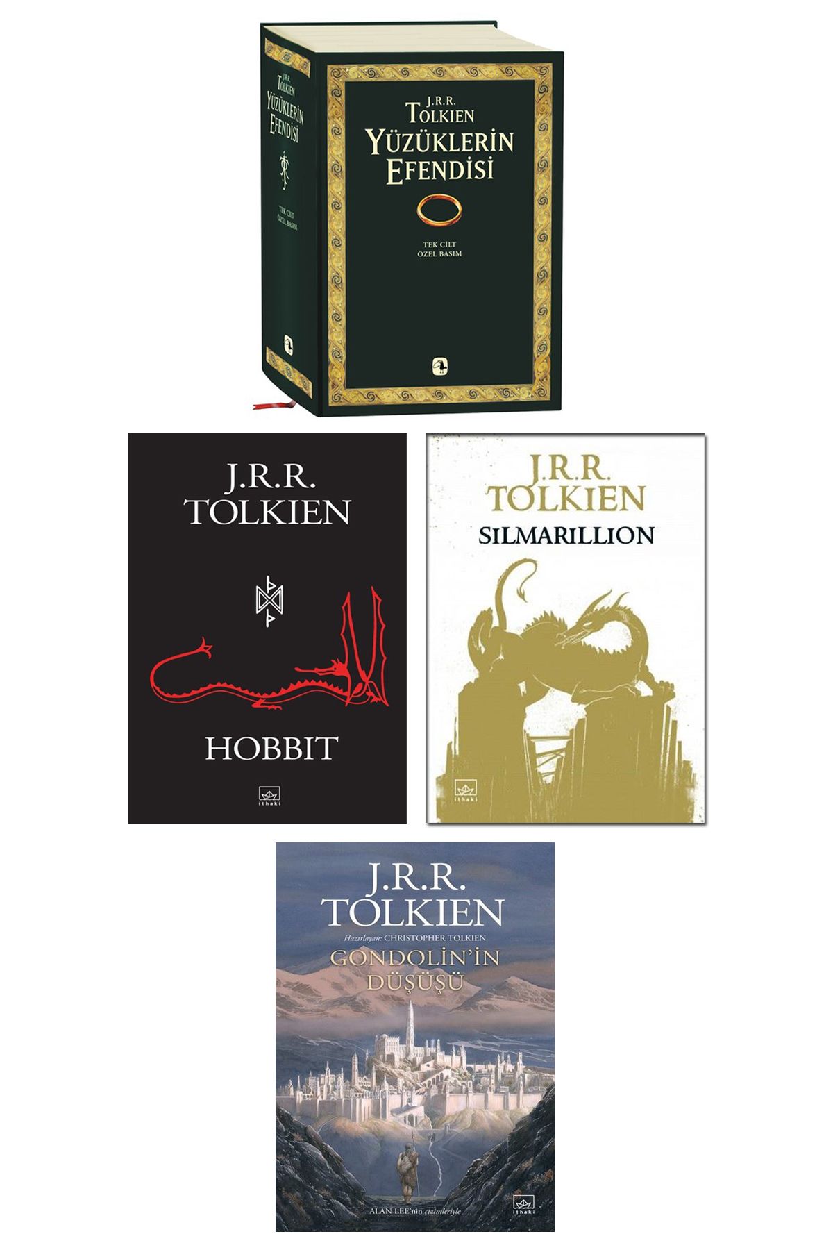Metis Yayıncılık Yüzüklerin Efendisi Tek Cilt Özel Basım + Hobbit + Silmarillion + Gondolinin Düşüşü Tolkien 4 Kitap