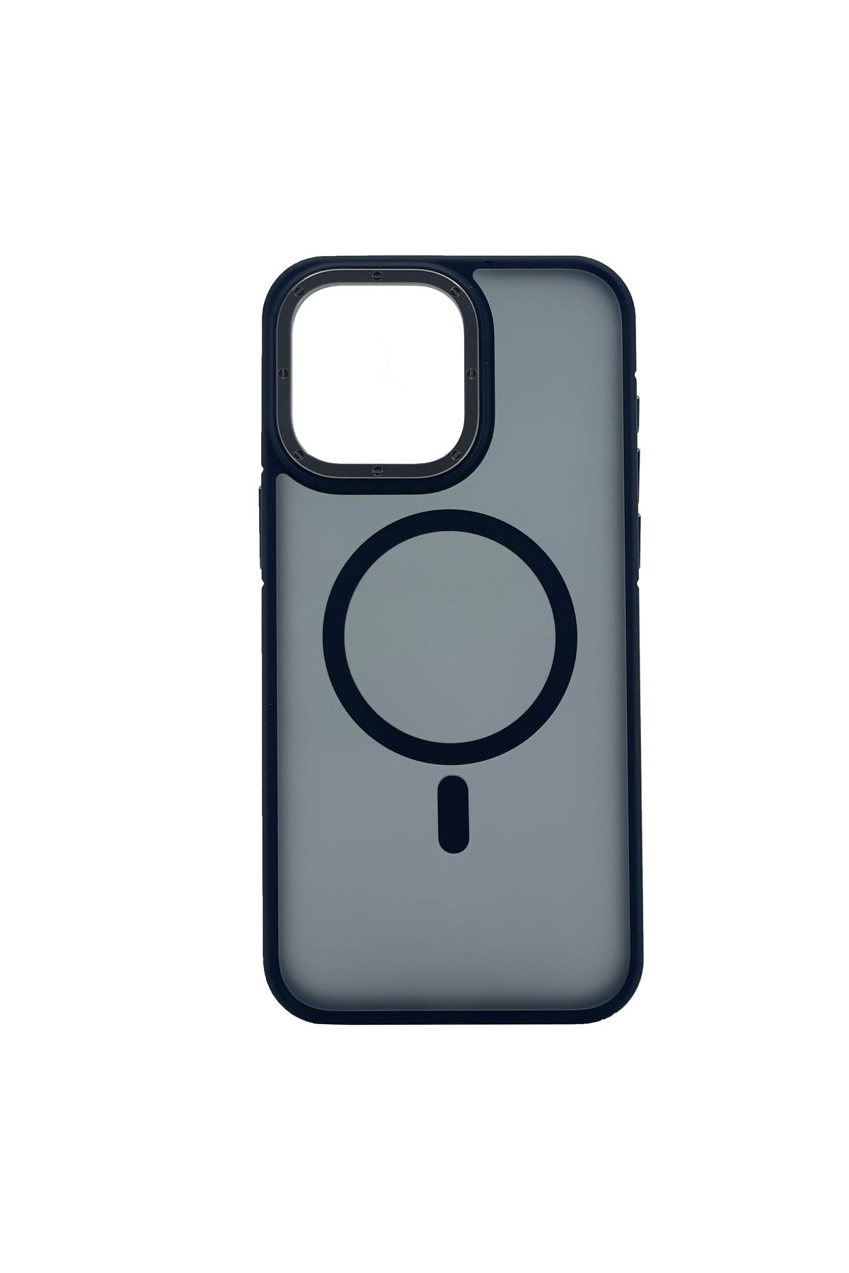 Nettech Apple iPhone 15 Pro Uyumlu Metal Çerçeveli Skın Frıendly Magsafe Seri Arka - Siyah