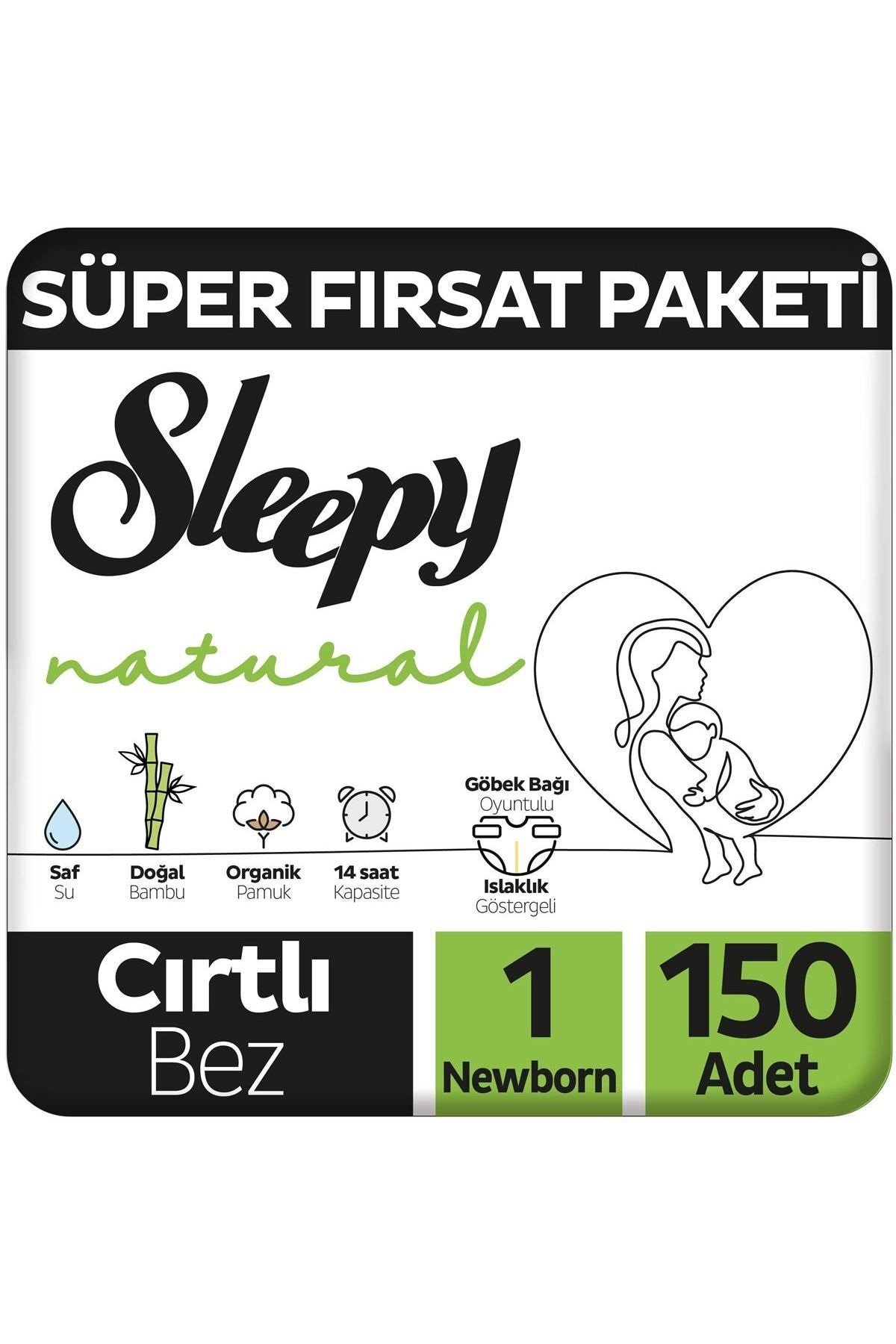 Sleepy Natural Süper Fırsat Paketi Bebek Bezi 1 Numara Newborn 150 Adet