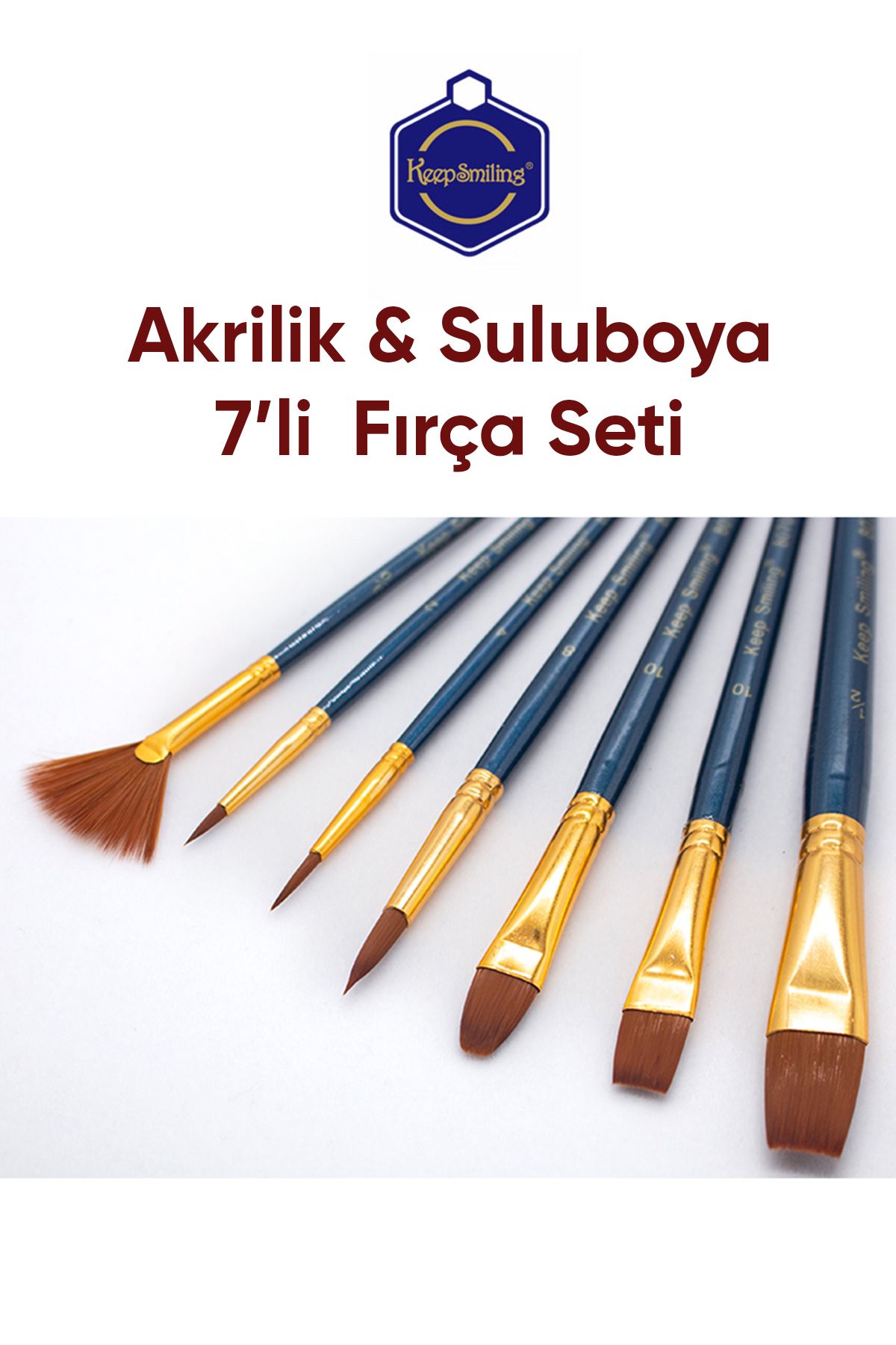 Vox Art Fırça Seti - 7'li Suluboya -Akrilik Boya Fırça Seti