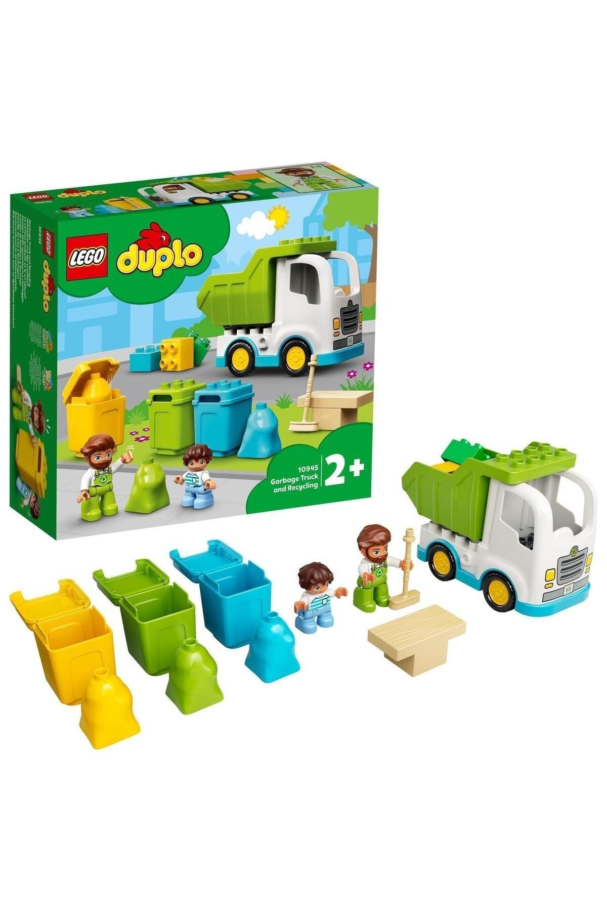 LEGO DUPLO Kasabası Çöp Kamyonu ve Geri Dönüşüm 10945 - Yaratıcı Oyuncak Yapım Seti (19 Parça)