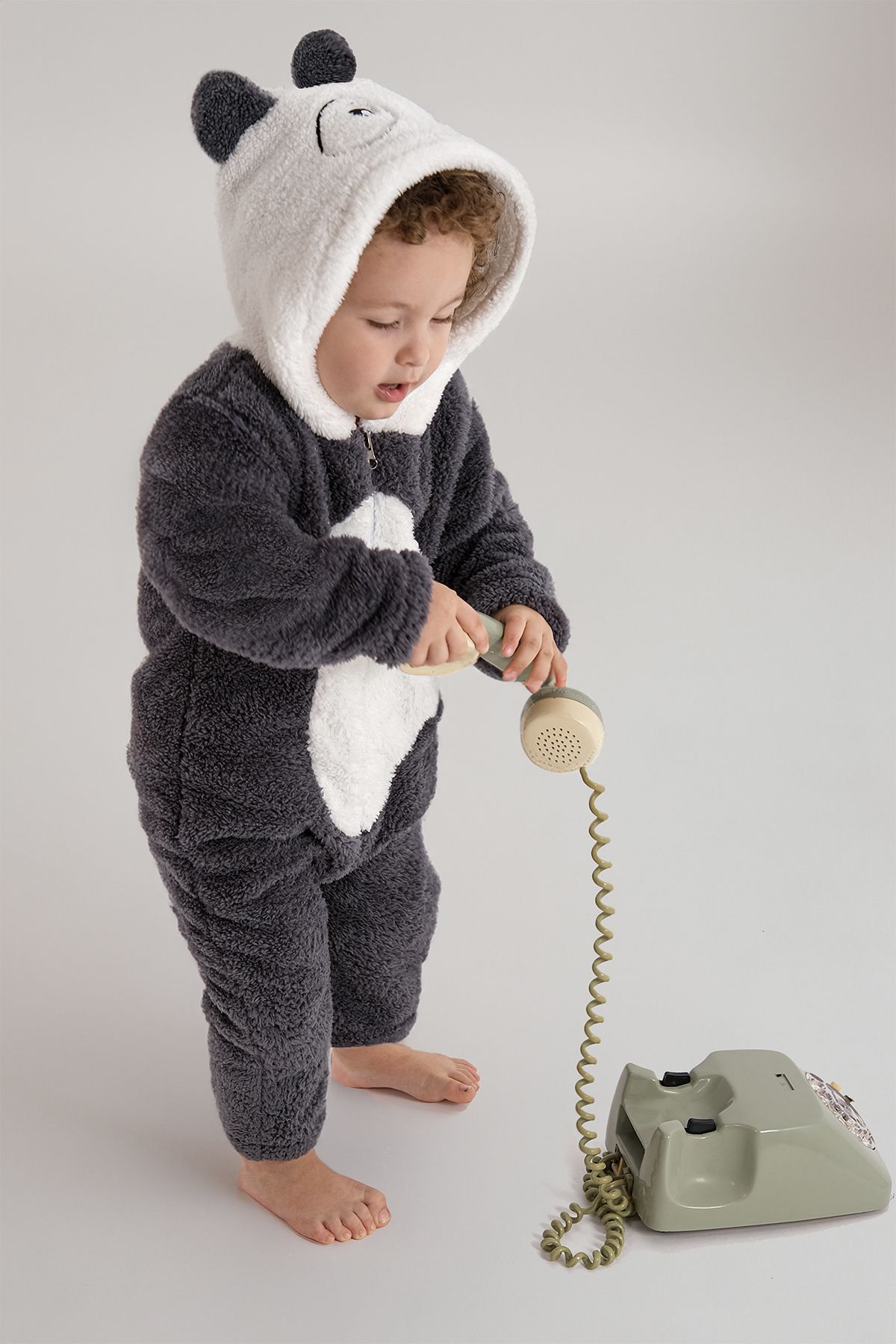 Mariva home Welsoft Panda Peluş Unisex Fermuarlı Kışlık Bebek Uyku Tulumu Çocuk Tulumu Çocuk Kostümü
