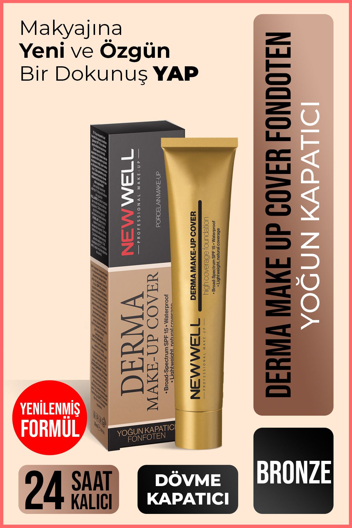 New Well Derma Make-up Cover Foundation - Bronze
