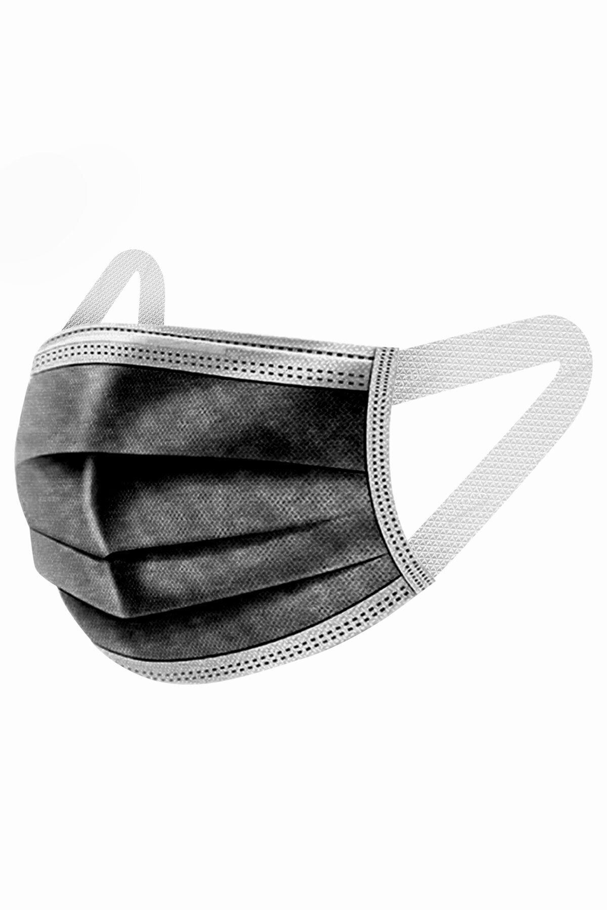 Zigavus - Yeni Nesil Siyah Renk 50 Adet Acıtmayan Kulaklıklı Maske