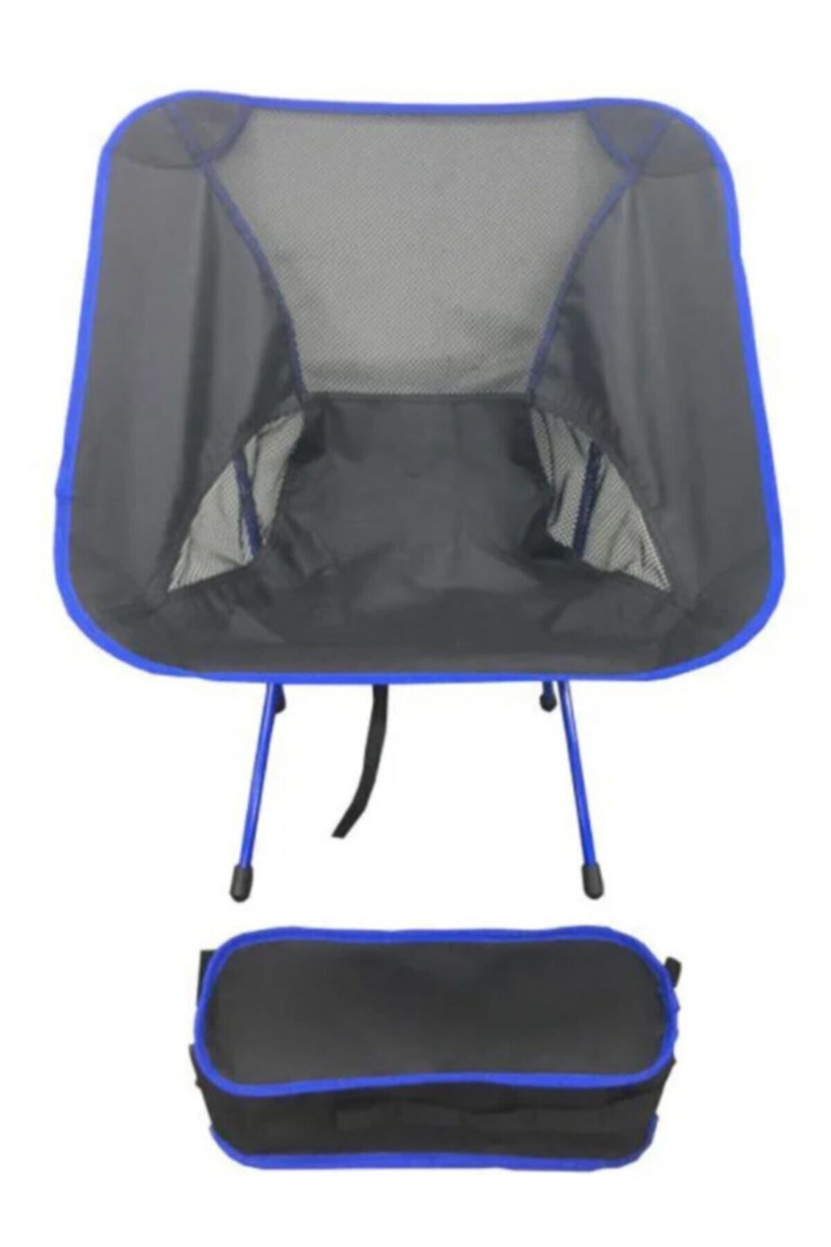 Genel Markalar Metal Pratik Kamp Sandalyesi Mavi (çantalı) Tek Kişilik Taşıma Çantalı Mavi Tekli