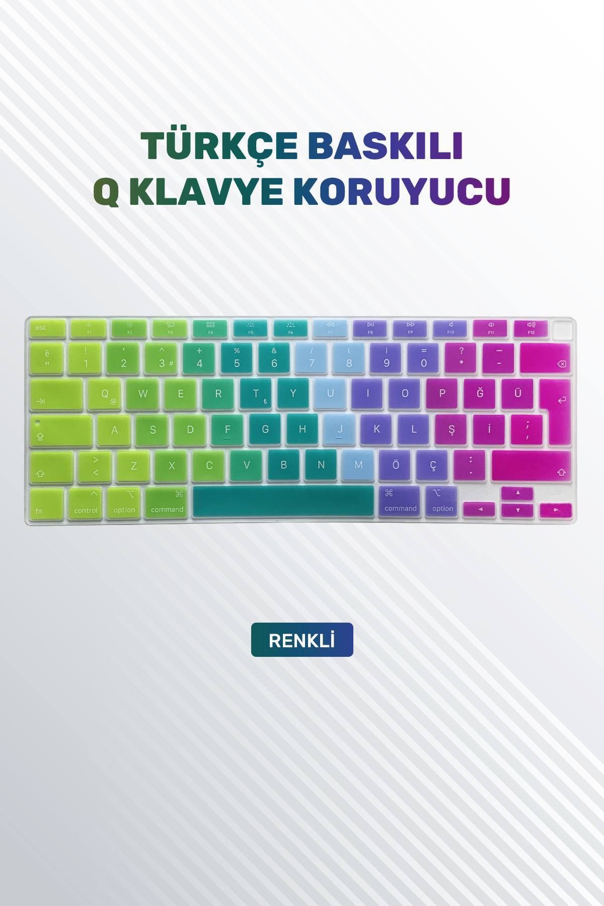 Genel Markalar Macbook Air 2020 13 Inc M1 A2337 / A2179 Uyumlu Türkçe Q Klavye Slim Klavye Koruyucu Kılıf