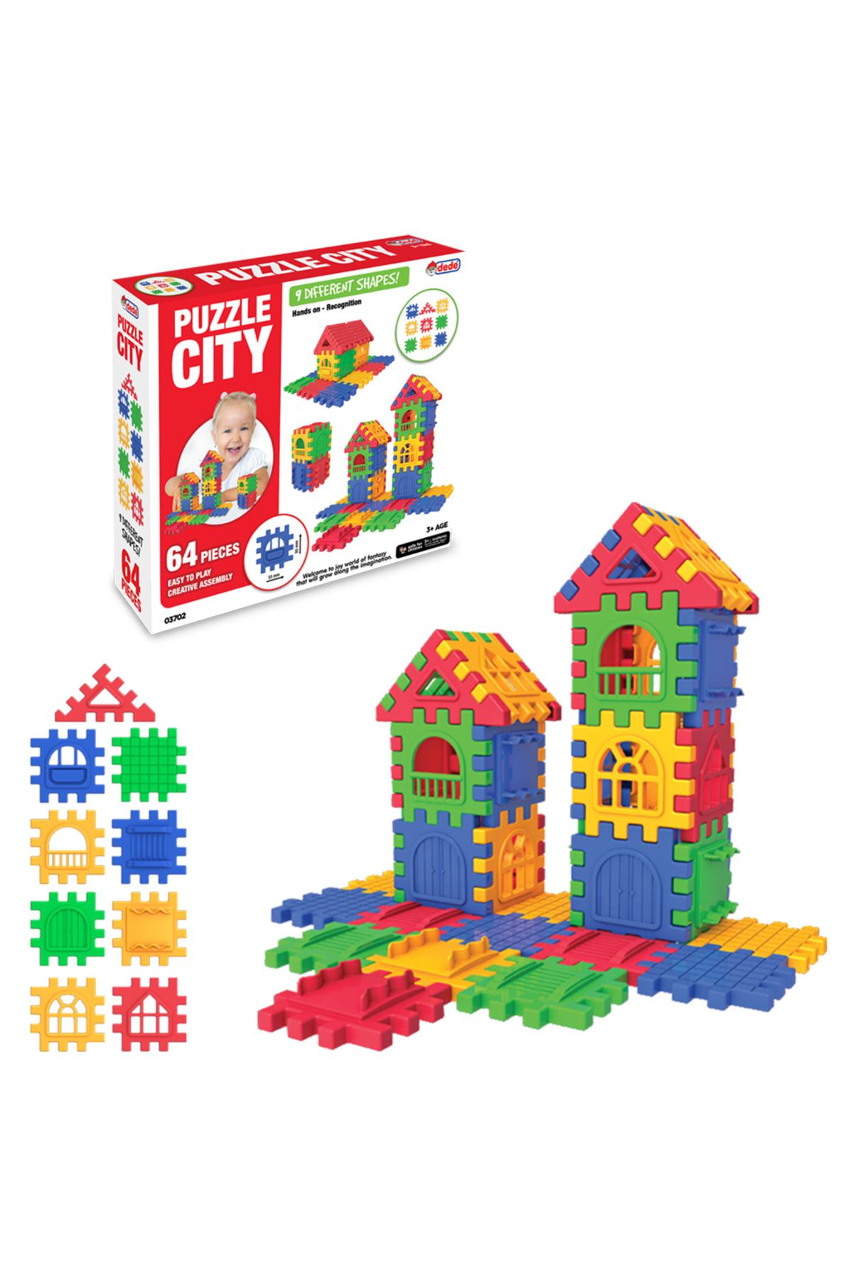 Doğan Oyuncak Dünyası Puzzle City 64 Parça - Lego Oyuncaklar - Yapı Oyuncakları - Puzzle City Oyuncak