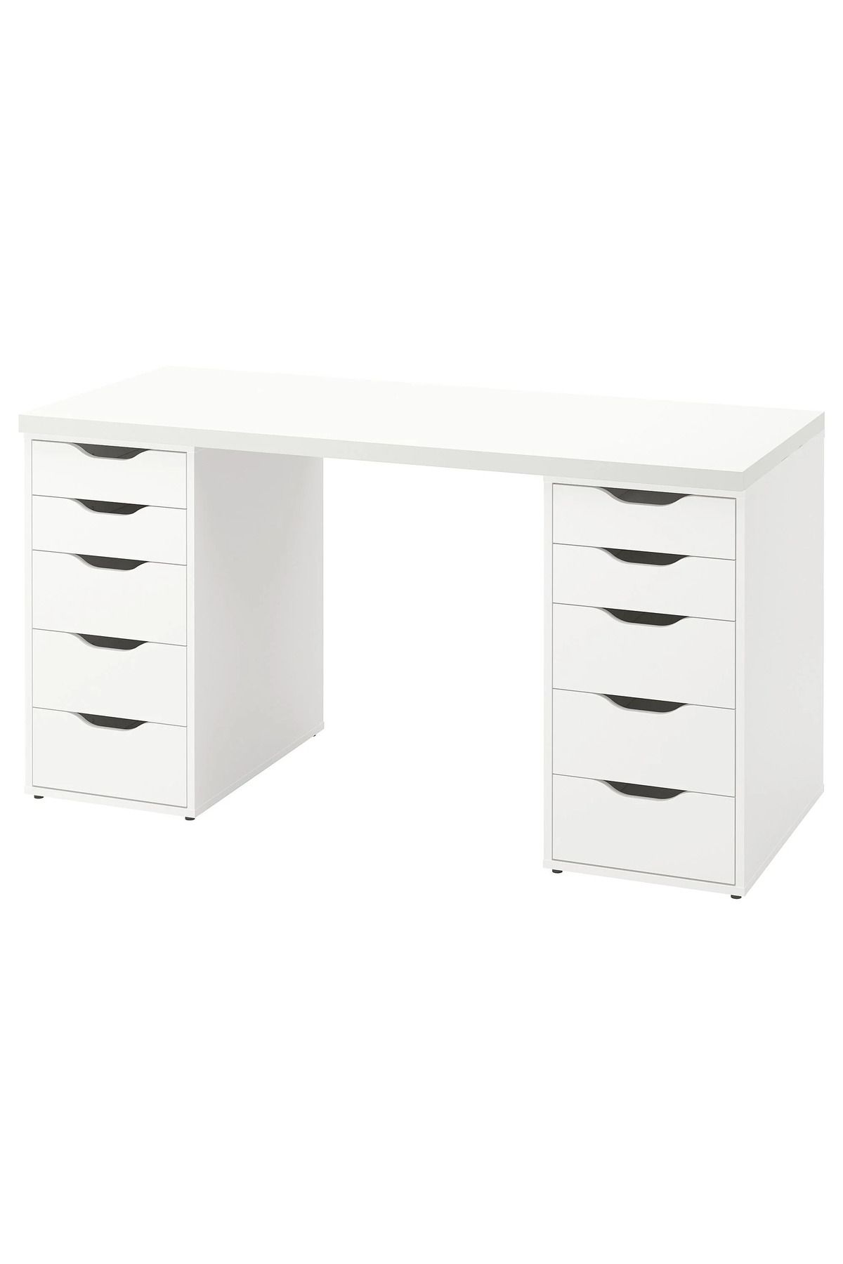 IKEA 2 KESONLU, 5'er Çekmeceli Stoperli, Çalışma Masası/ Makyaj Masası 140x60 cm