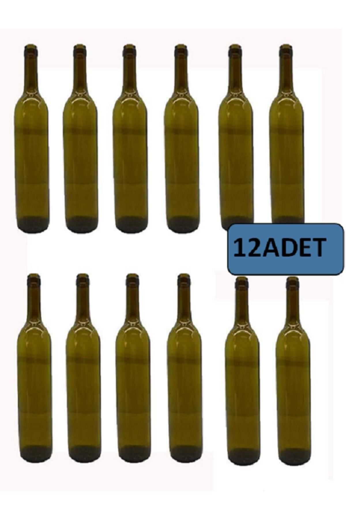 Şişecam Şarap Şişesi, Mantar Kapaklı Cam Yağ Şişesi 750 ml 12 Adet Izal Home