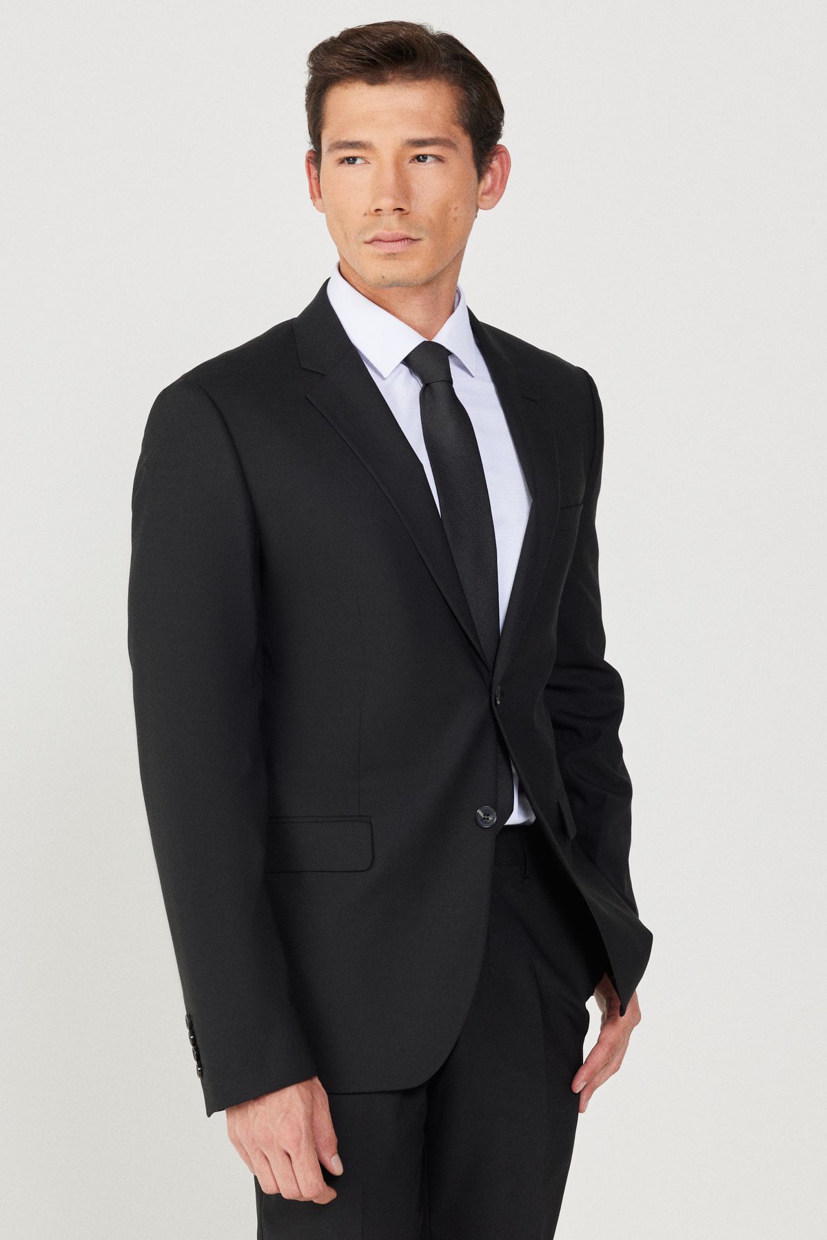 Altınyıldız Classics Erkek Siyah Slim Fit Dar Kesim Su Ve Leke Tutmayan Nano Takım Elbise