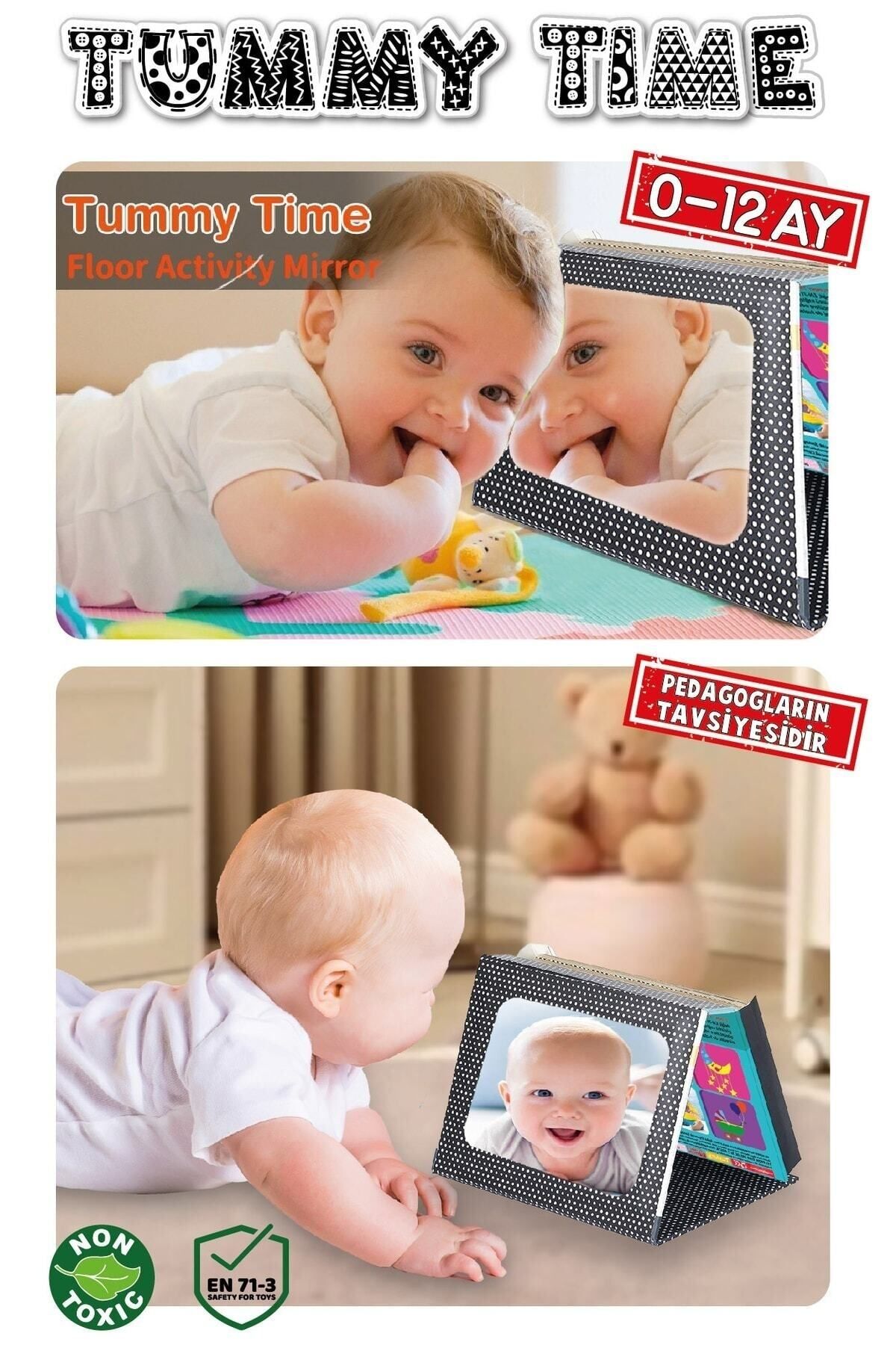 DIY Toys Tummy Tıme Aynalı Ilk Zeka Kartları+güvenli Bebek Aynası - Eğitici Kartlar