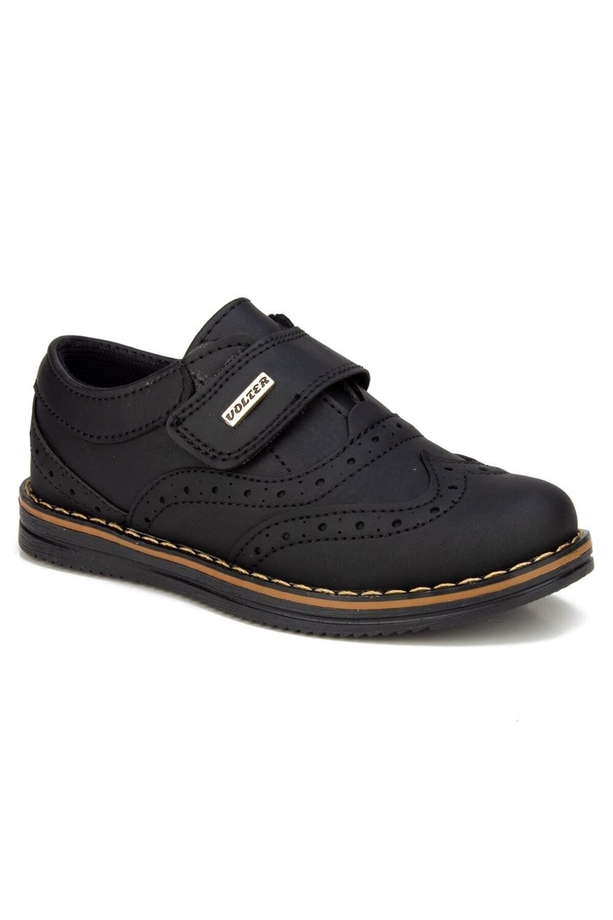 VOLTER Günlük Cırtlı Siyah Renk Günlük Cırtlı Bantlı Erkek Çocuk Klasik Ayakkabı