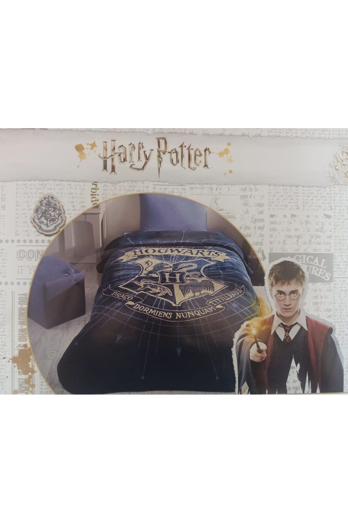 Özdilek Harry Potter Hogwards Glam Tek Kişilik Lisanslı Battaniye