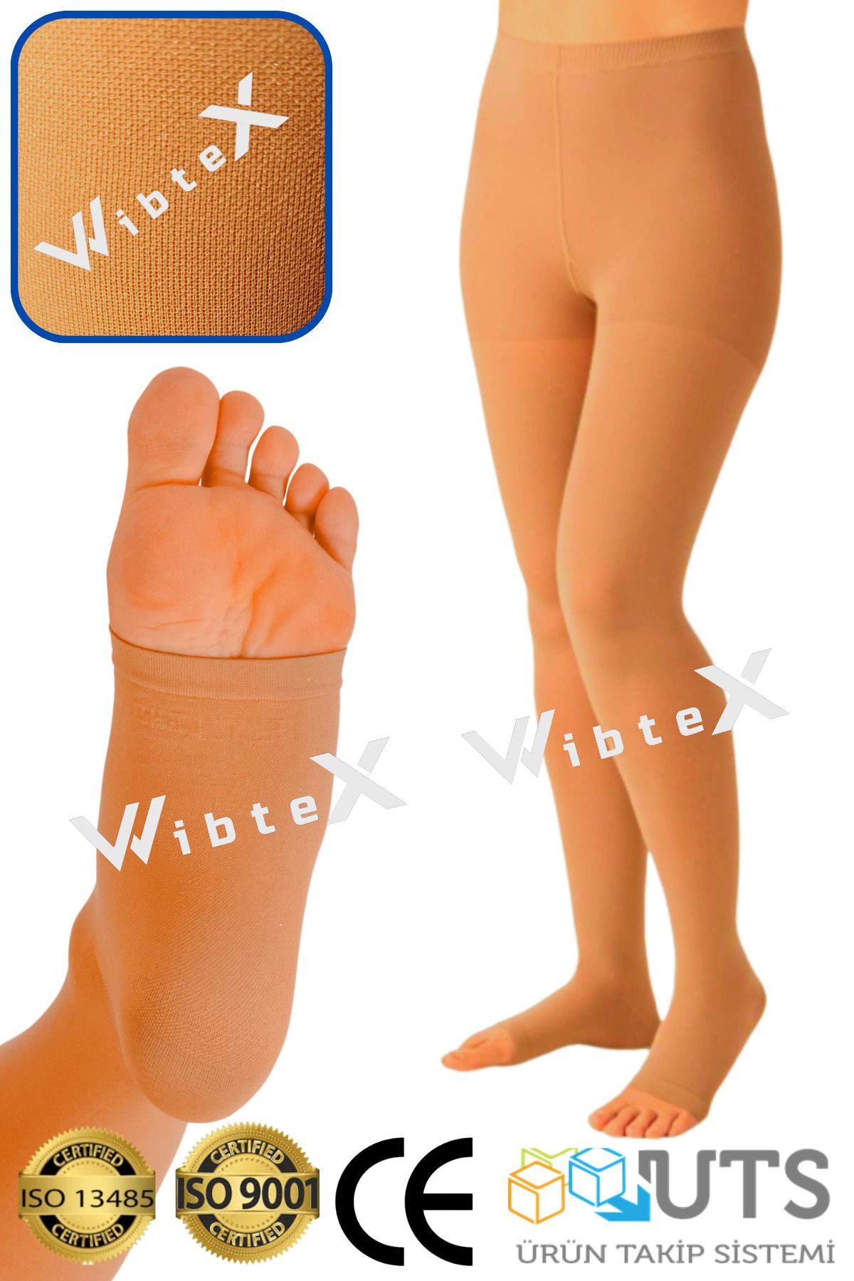 medikalcin Külotlu Çorabı Burnu Açık (ten Rengi) Orta Basınç Ccl2 (çift Bacak)
