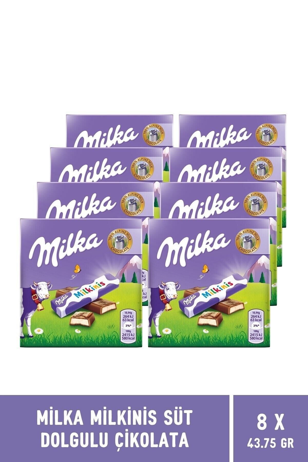 Milka Milkinis Süt Dolgulu Çikolata 43.75 Gr - 8 Adet