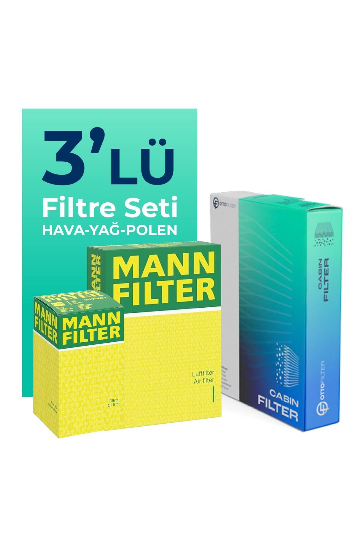 Mann Filter MANN Audi A6 3.0 TDI QUATRO 272 HP Filtre Seti (2014-2018) 3 lü