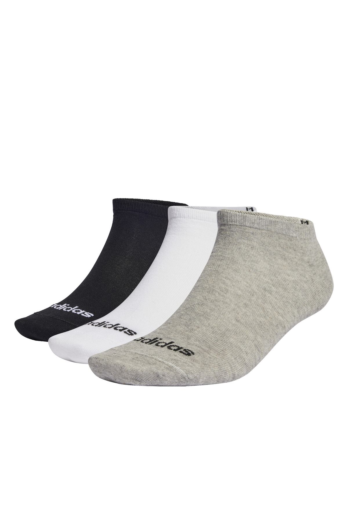 adidas Gri - Beyaz - Siyah Unisex Spor Çorap IC1300 T LIN LOW 3P