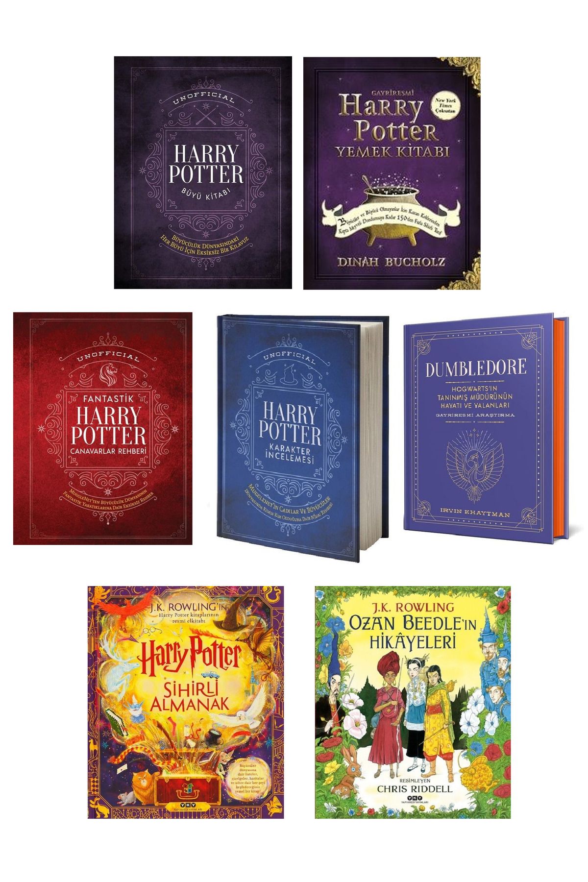 Martı Yayınları Harry Potter Dünyası Ciltli 7 Kitap Özel Baskı Set/Sihirli Almanak-Büyü Kitabı-Fantastik Canavarlar