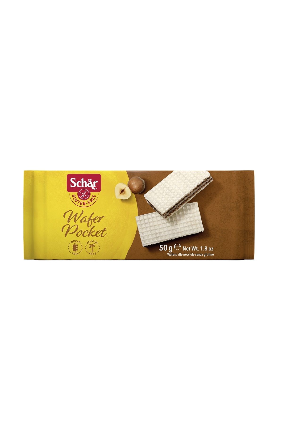 Schar Wafer Pocket Fındıklı Glutensiz Gofret 50 gr (10 ADET)