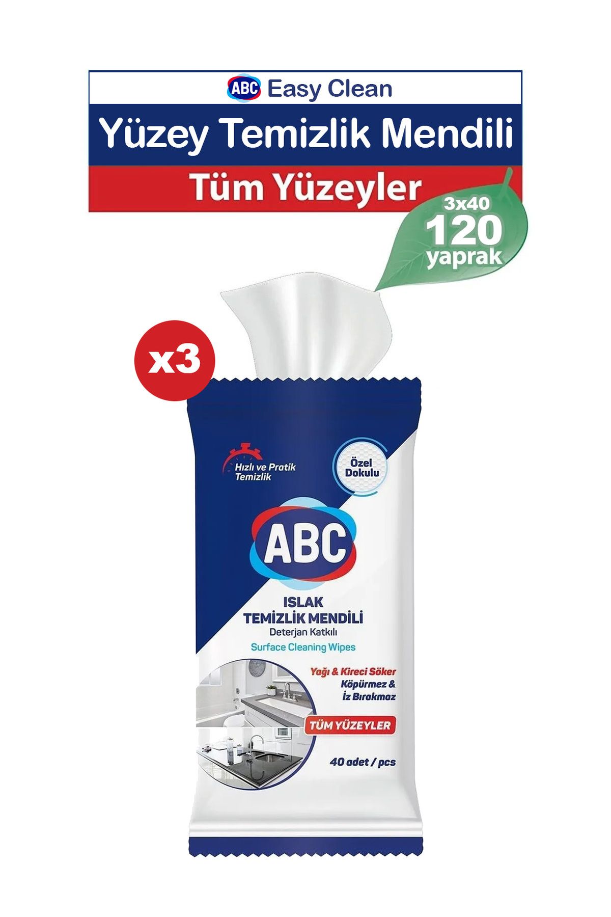 ABC Easy Clean Yüzey Temizleme Havlusu 120 yaprak