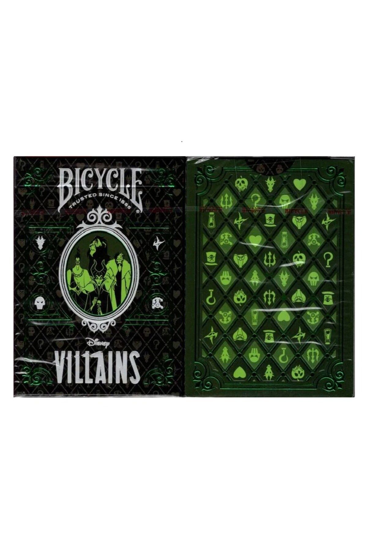 OyuncaklarÜlkesi Bicycle Disney Villains (Green) Oyun Kağıdı iskambil Kartları