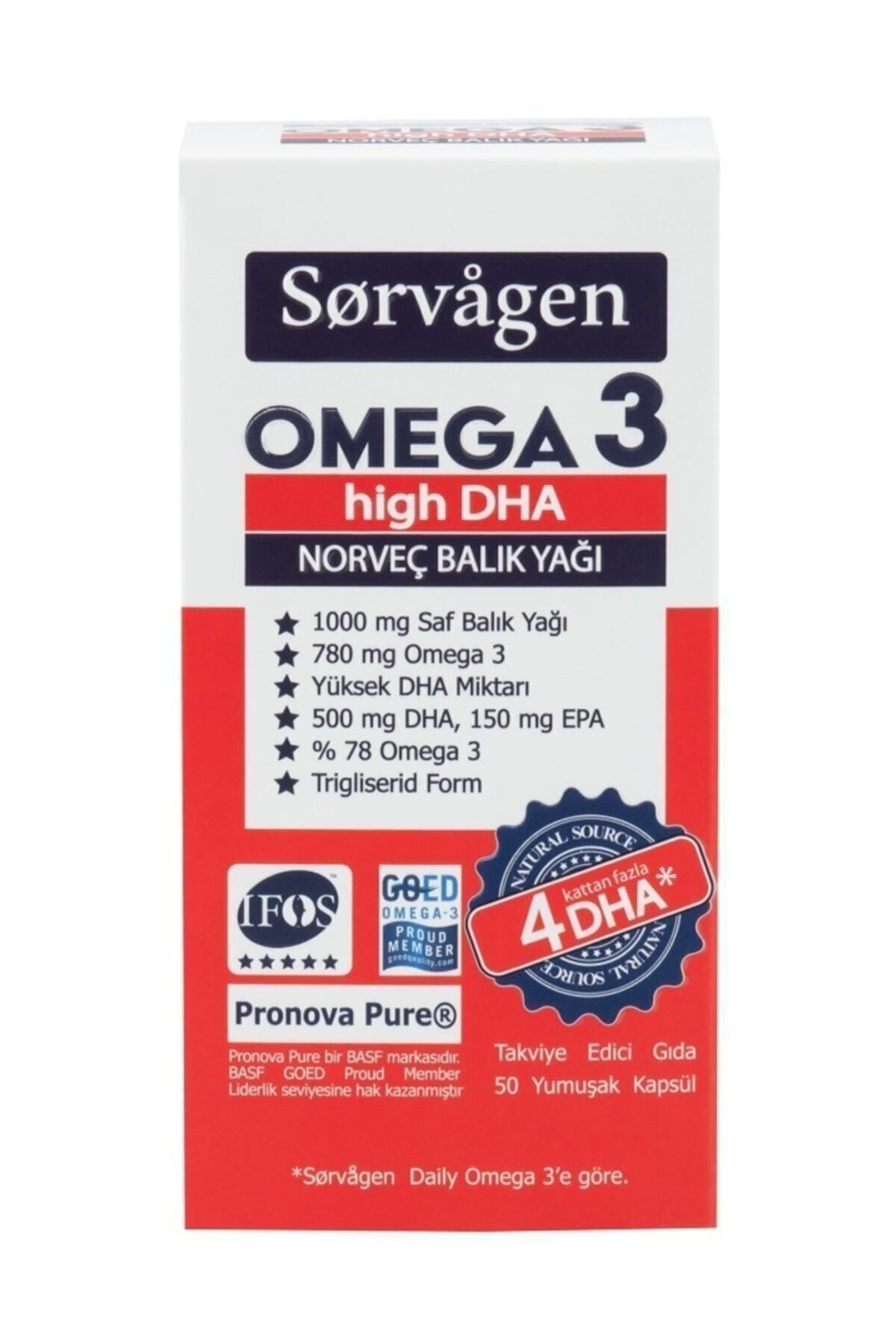 Sorvagen Omega 3 High Dha Saf Norveç Balık Yağı, 50 Kapsül, 1000 Mg