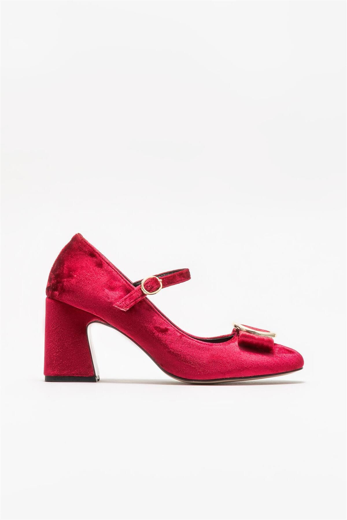 Elle Kırmızı Kadın Topuklu Ayakkabı