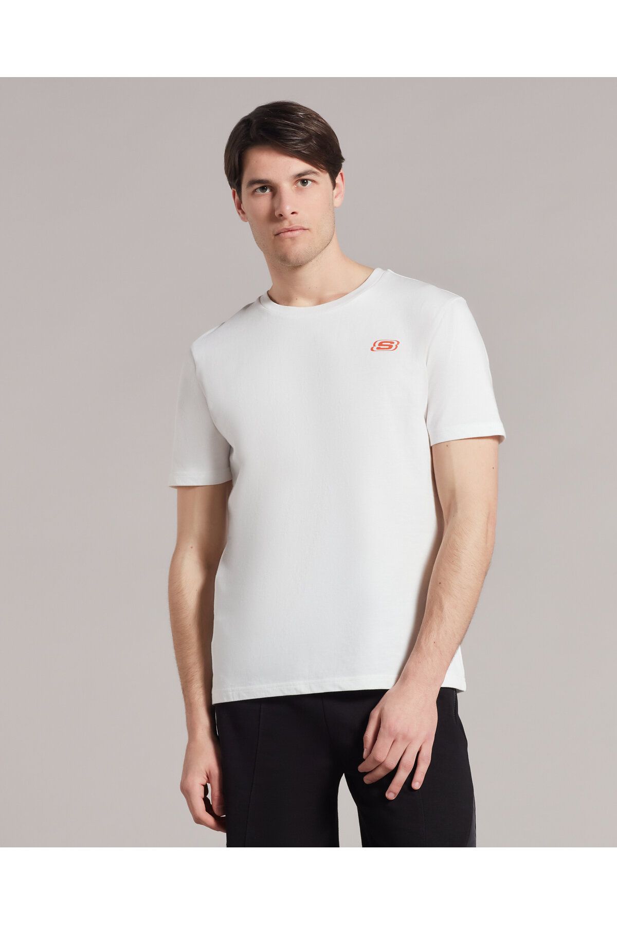 Skechers M Graphic Tee Crew Neck T-shirt Erkek Beyaz Tshirt S231280-102