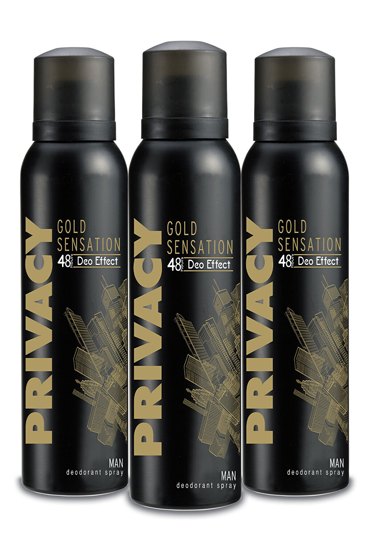 Privacy Gold Men Deodorant 3x150ml