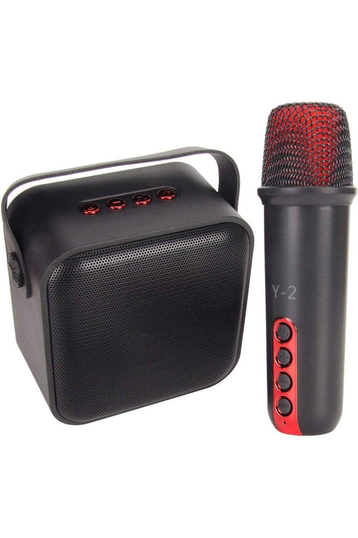Coverzone Kablosuz Mikrofonlu Karaoke Makinesi Taşınabilir Bluetooth Hoparlör Seti Y2 10 x 10 x 6 cm