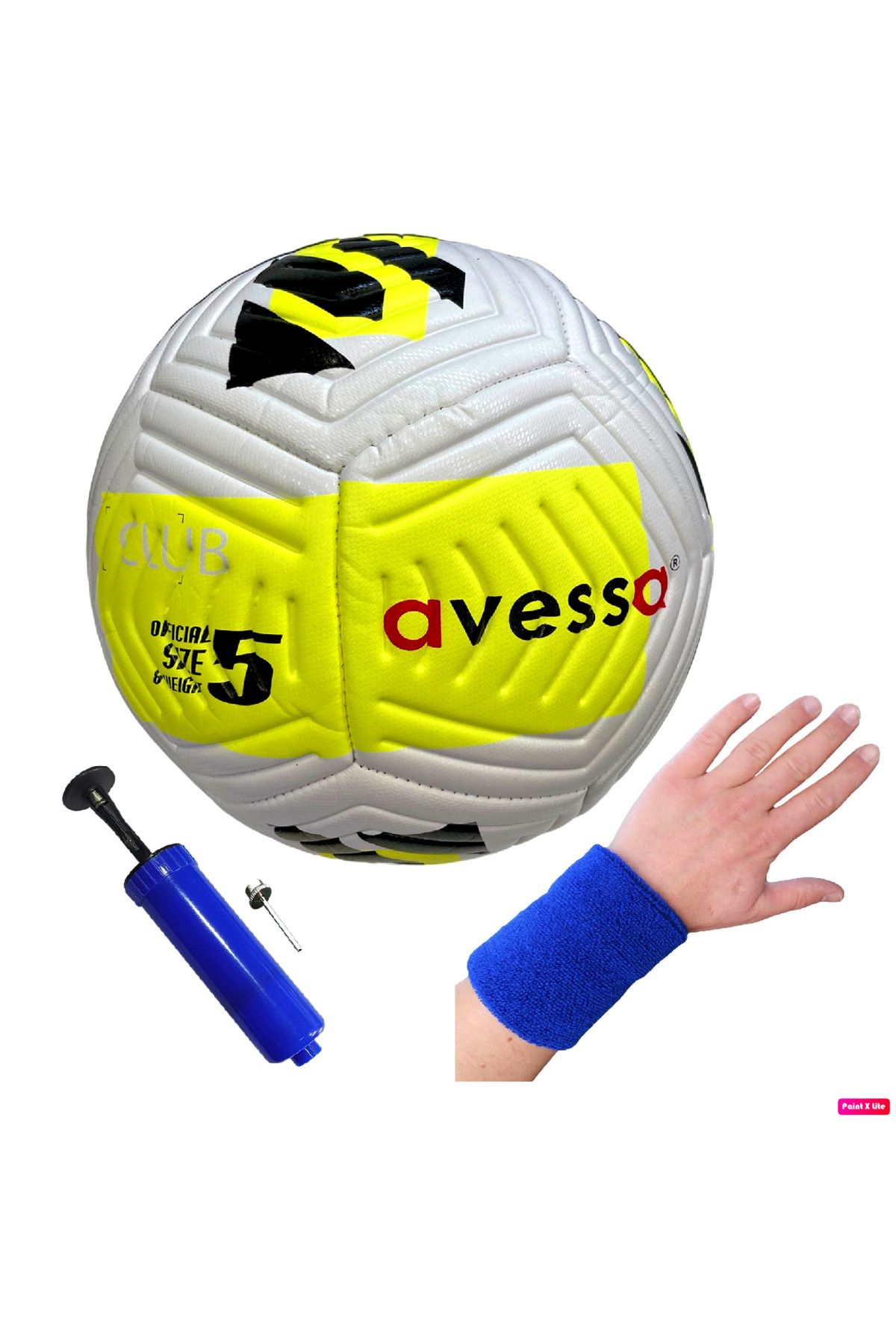 Avessa FT-400 4 Astar No:5 Futbol Maç Topu Orta Sertlikte Tüm Zeminlere Uygun + Pompa + Havlu Bileklik