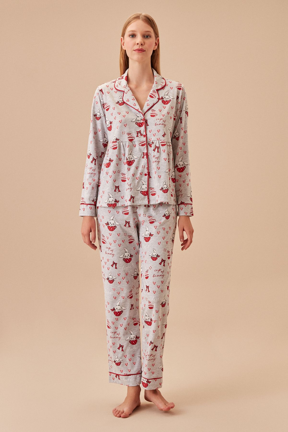 Suwen Bunny Maskülen Pijama Takımı