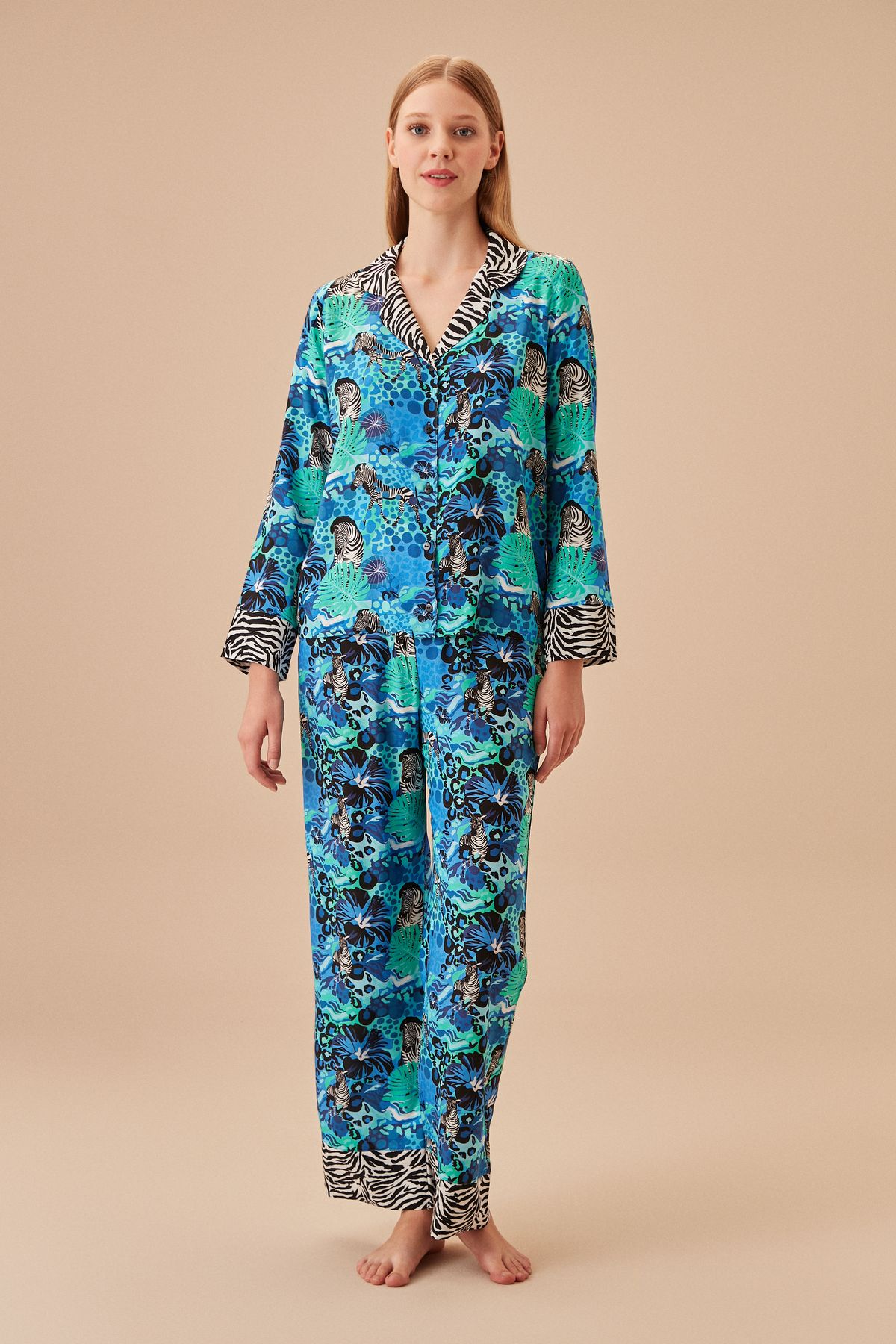 Suwen Safari Maskülen Pijama Takımı