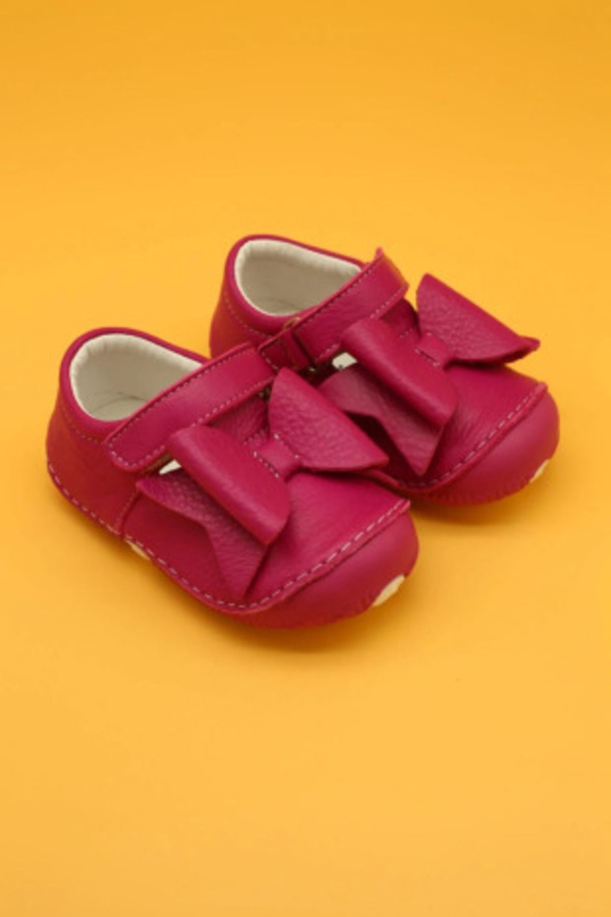 Db Kids Hakiki Deri Ortopedik Ilk Adım Bebek Ayakkabısı Fuşya B113